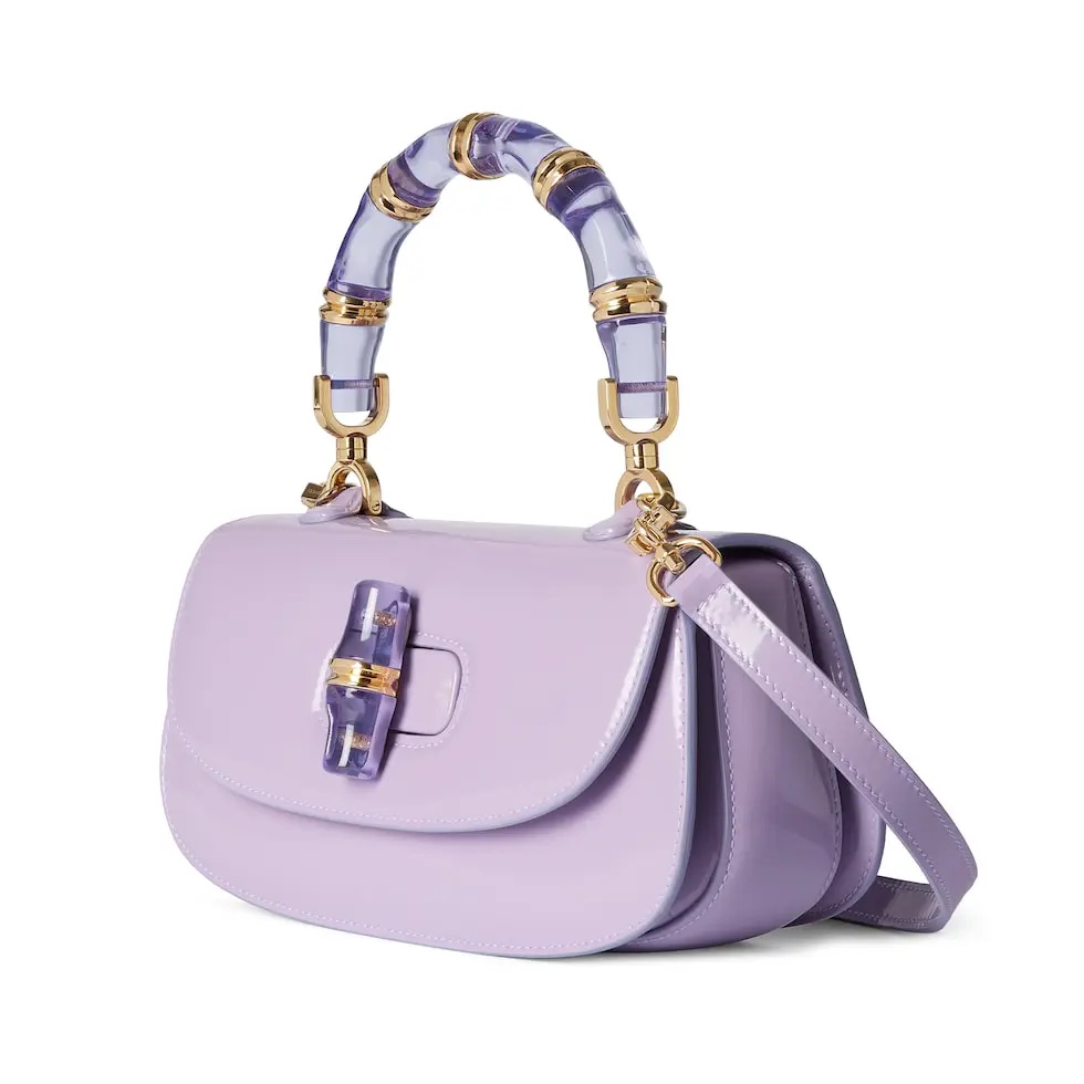 TOP GUCCI G*G Bamboo Diva Handbag 26.6*13*8cm - Purple