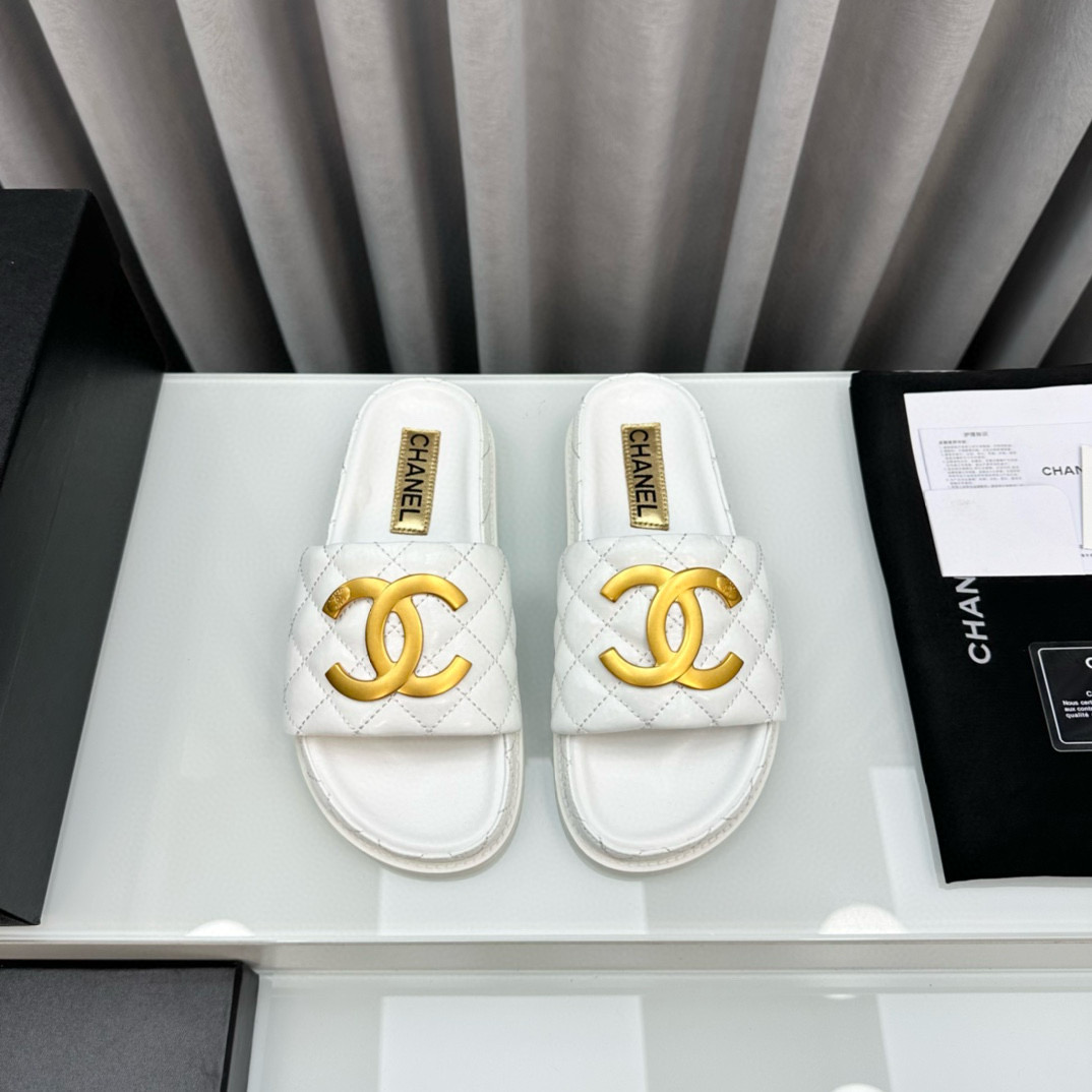Chanel Gold Label Flat Bottom Fashion Sandals Slide（Replica）