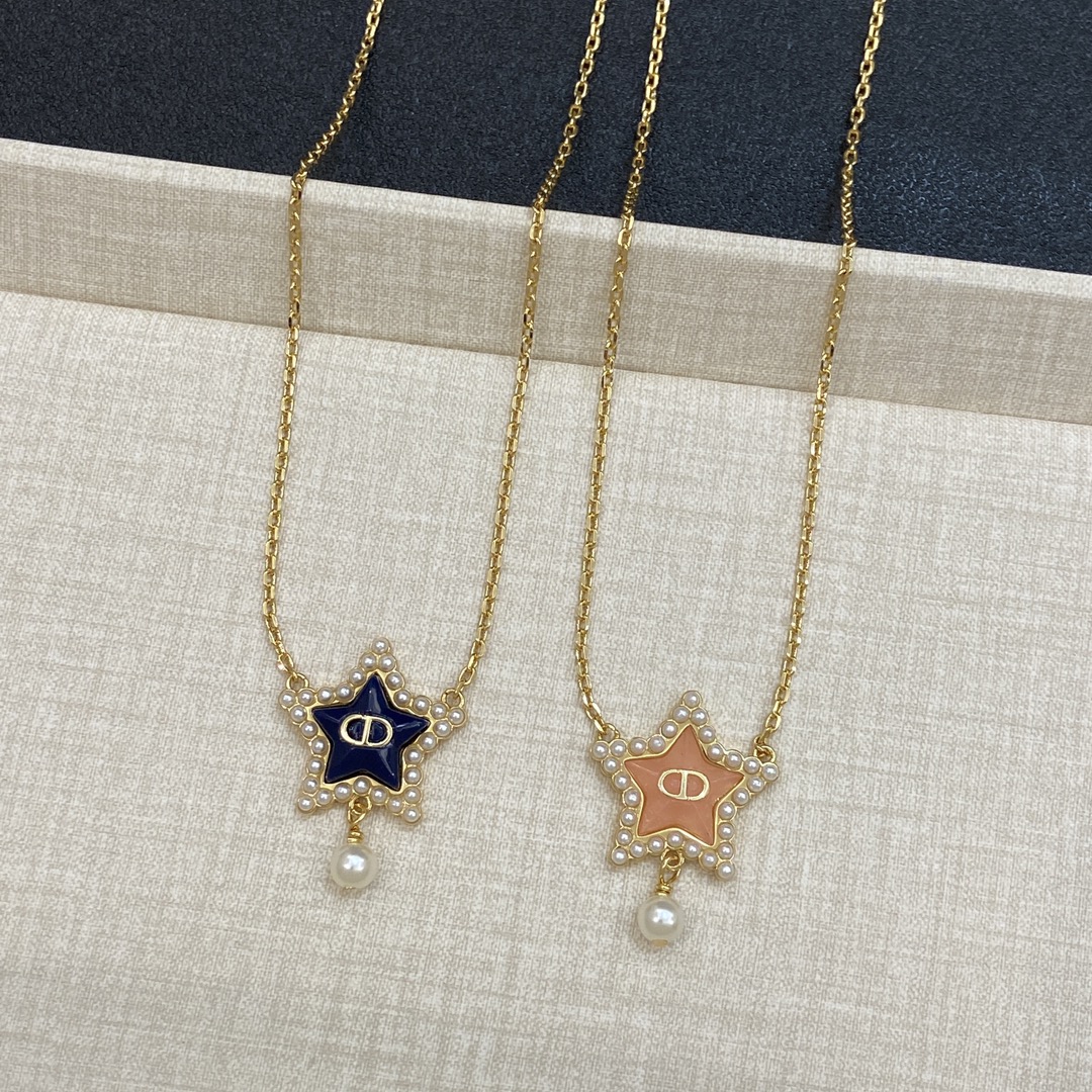 TOP Christian Dior Five-Pointed Star Necklace - 2 Colour