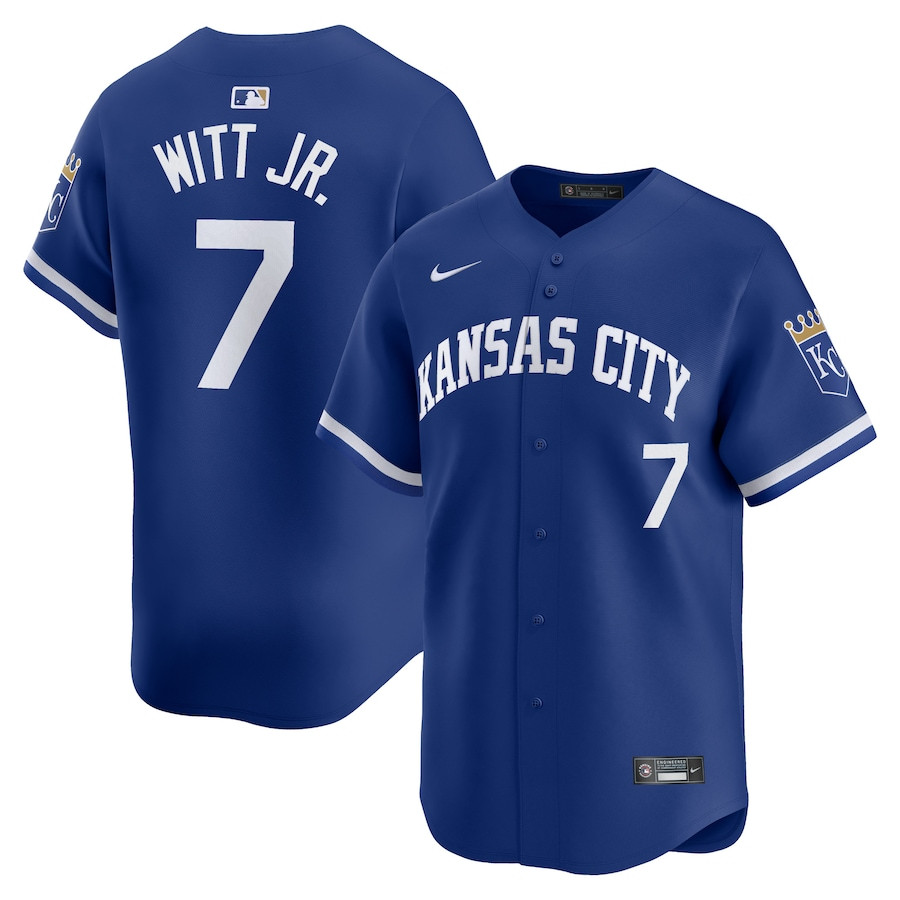 Men's Kansas City Royals Bobby Witt Jr. #7 Royal Alternate Cooperstown Collection Replica Player Jersey