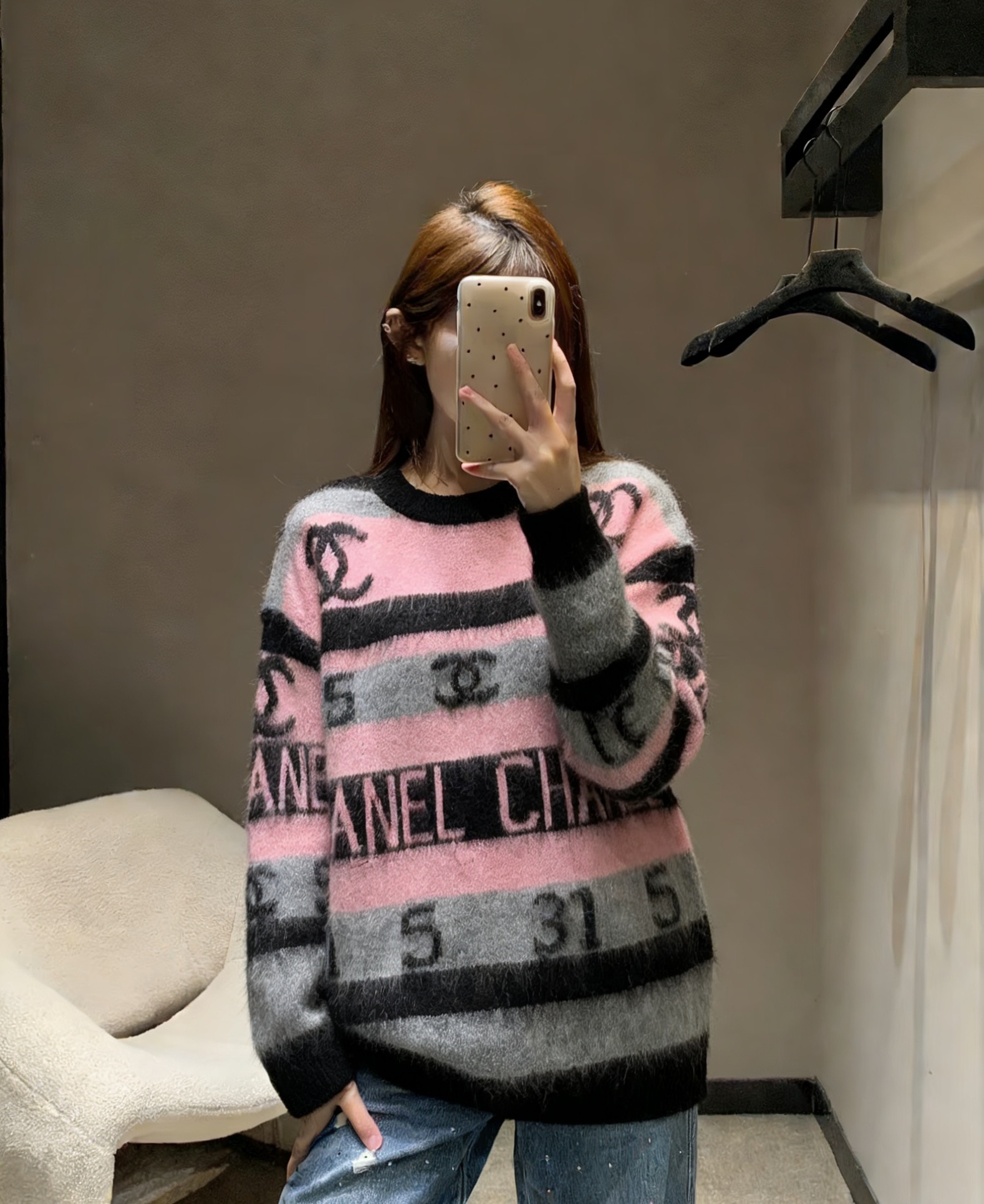 TOP CHANEL Sweater -  Pink and Black