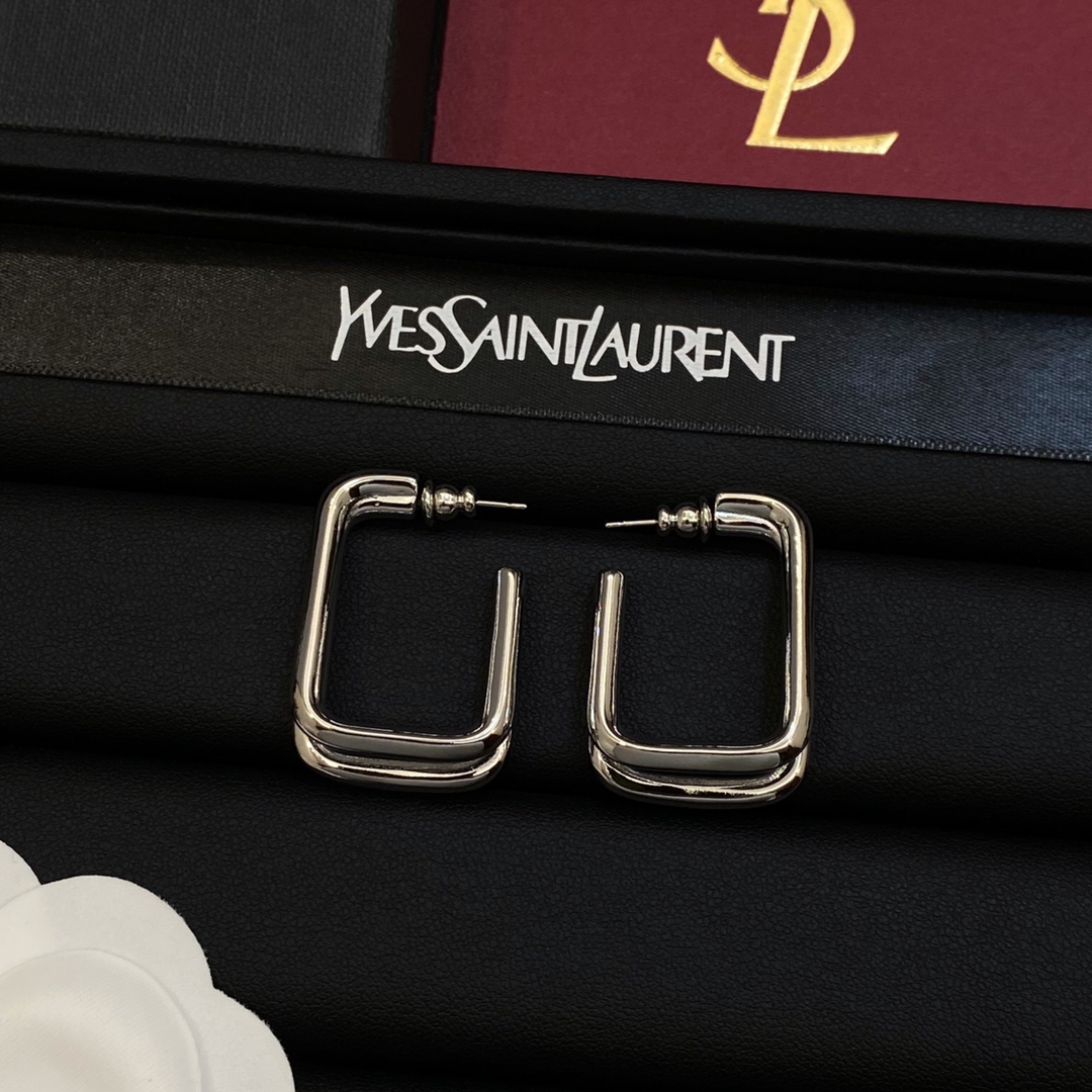 TOP Yves Saint Laurent YSL Square Earrings - 2 Color