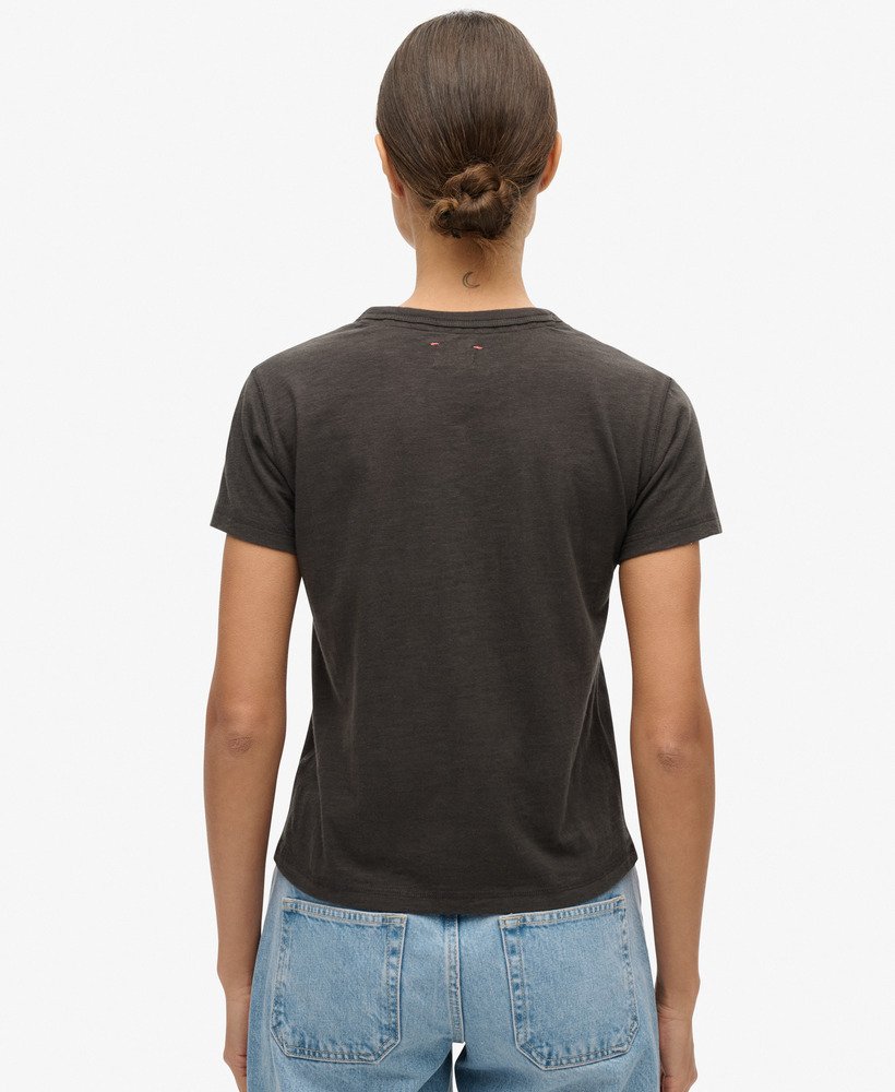 Athletic Graphic Fitted Tee | Bison Black Slub