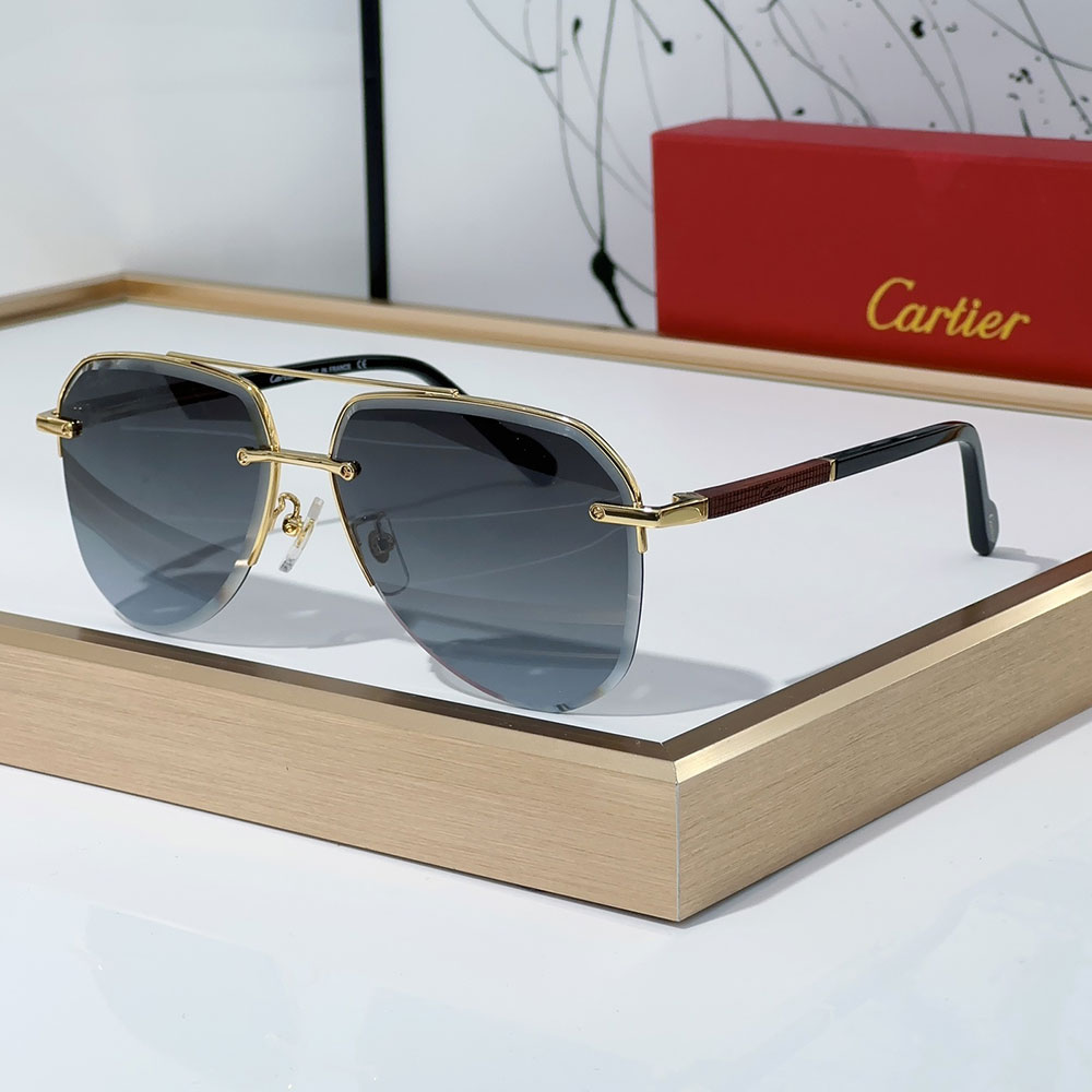 Cartier Color Matching Metal irregularity Sunglasses Top quality （Replica）