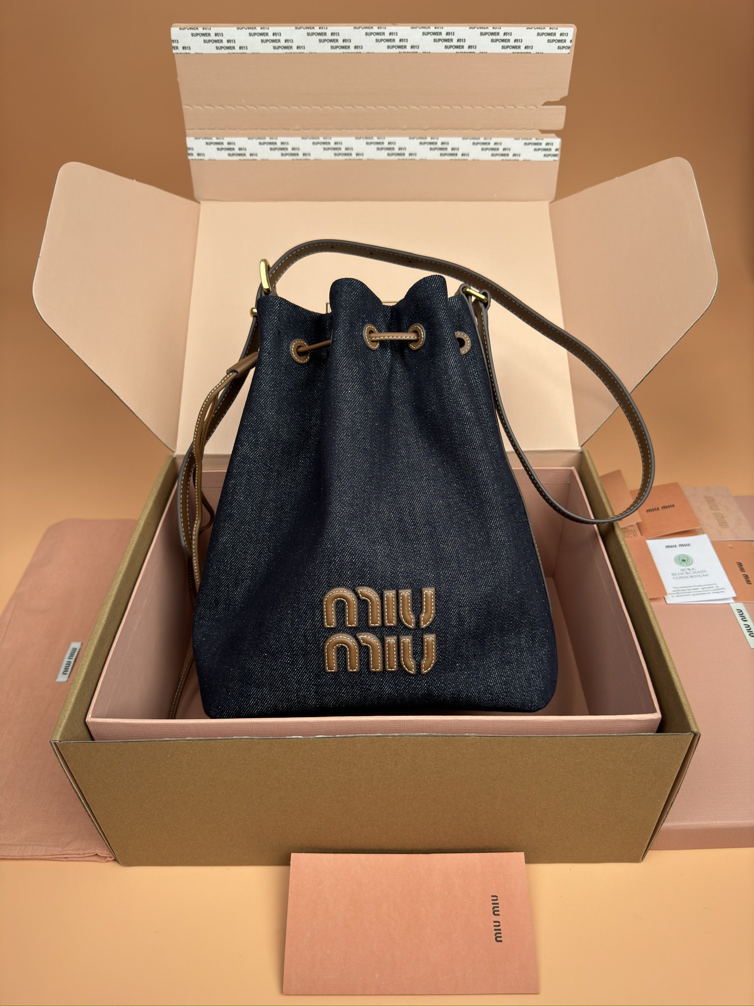 TOP Miu Miu Canvas And Cow Leather Bucket Bag 16x22.5x14cm/23x29x17cm - 2 Colors