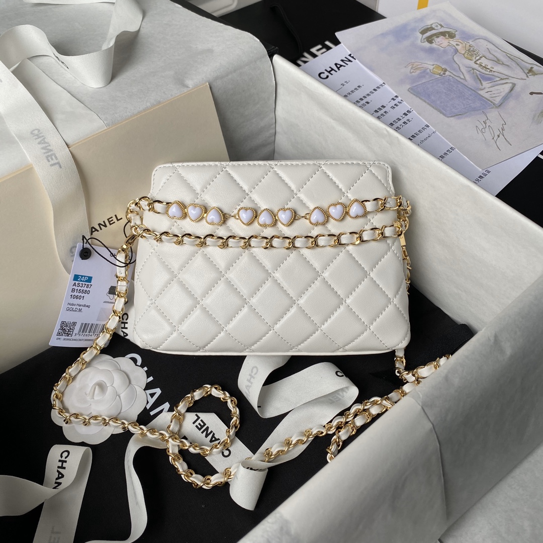 TOP CHANEL Hobo Bag with Heart Chain 13x19×8cm - 4 Color