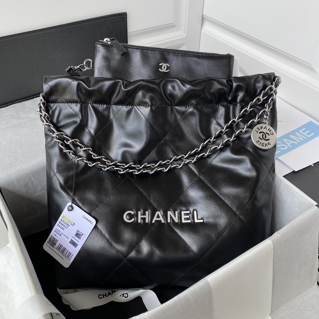 TOP CHANEL 22 Bag 35CM - SHW - Black