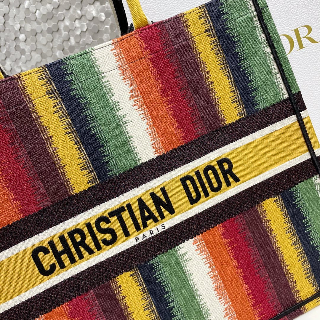 TOP Christian Dior Book Tote Bag D-Stripes Large 41.5cm - Multicolored