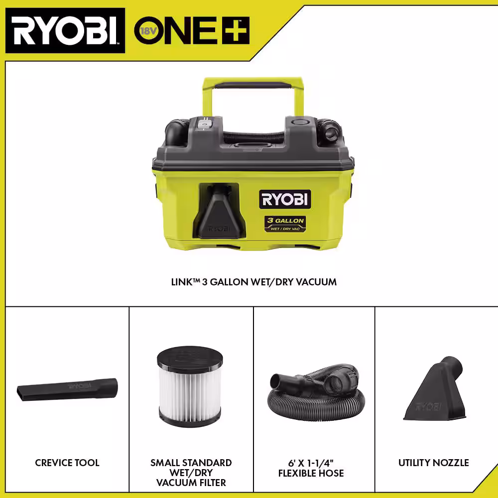 ONE+ 18V LINK Cordless 3 Gal. Wet/Dry Vacuum (Tool Only)