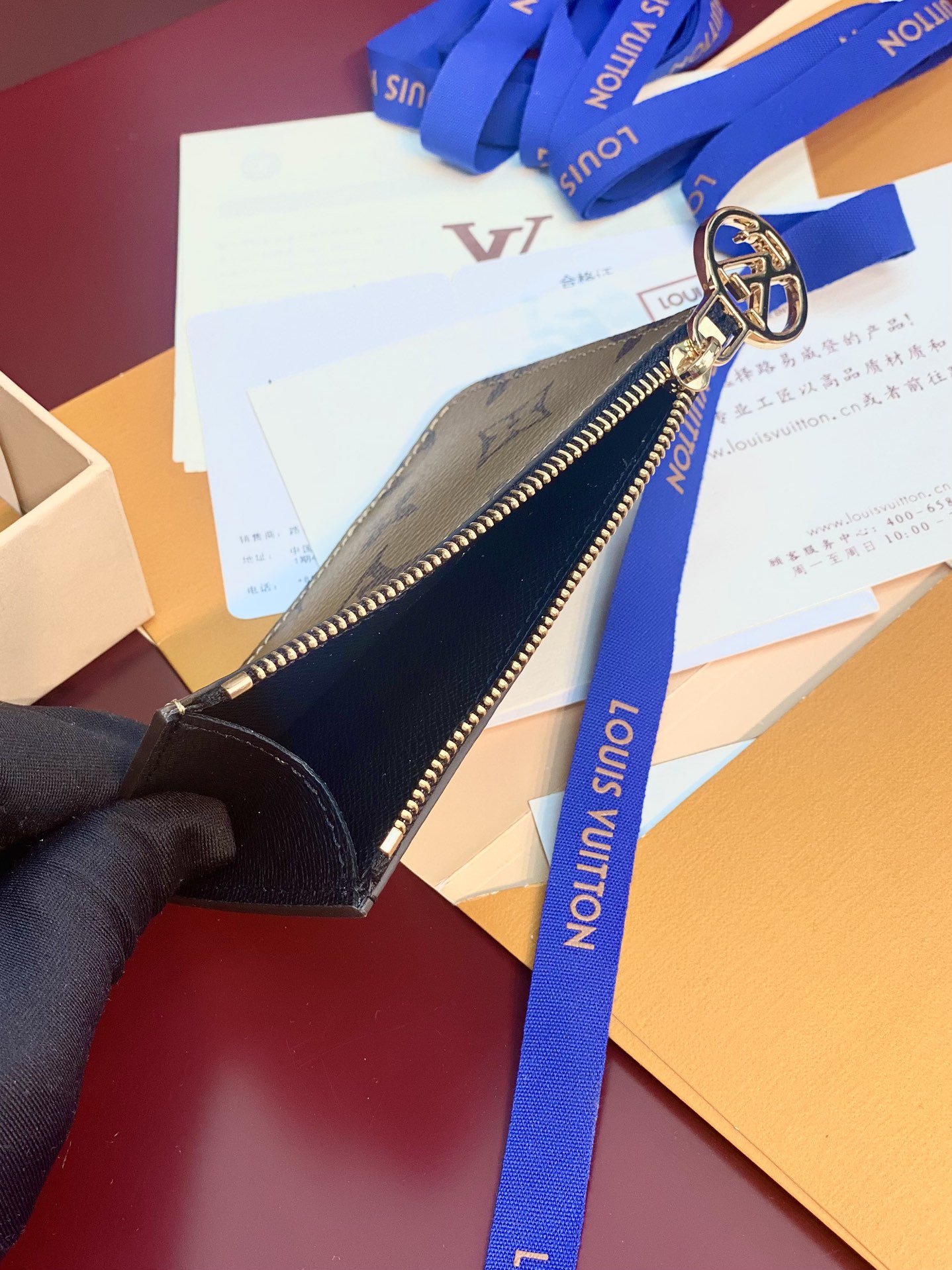 TOP Louis Vuitton LV Romy Card Holder Monogram 12x8x0.8cm - Khaki/Black