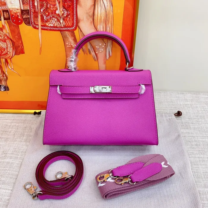 Hermès Kelly22 Silver Buckle Epsom Tote  (Replica)