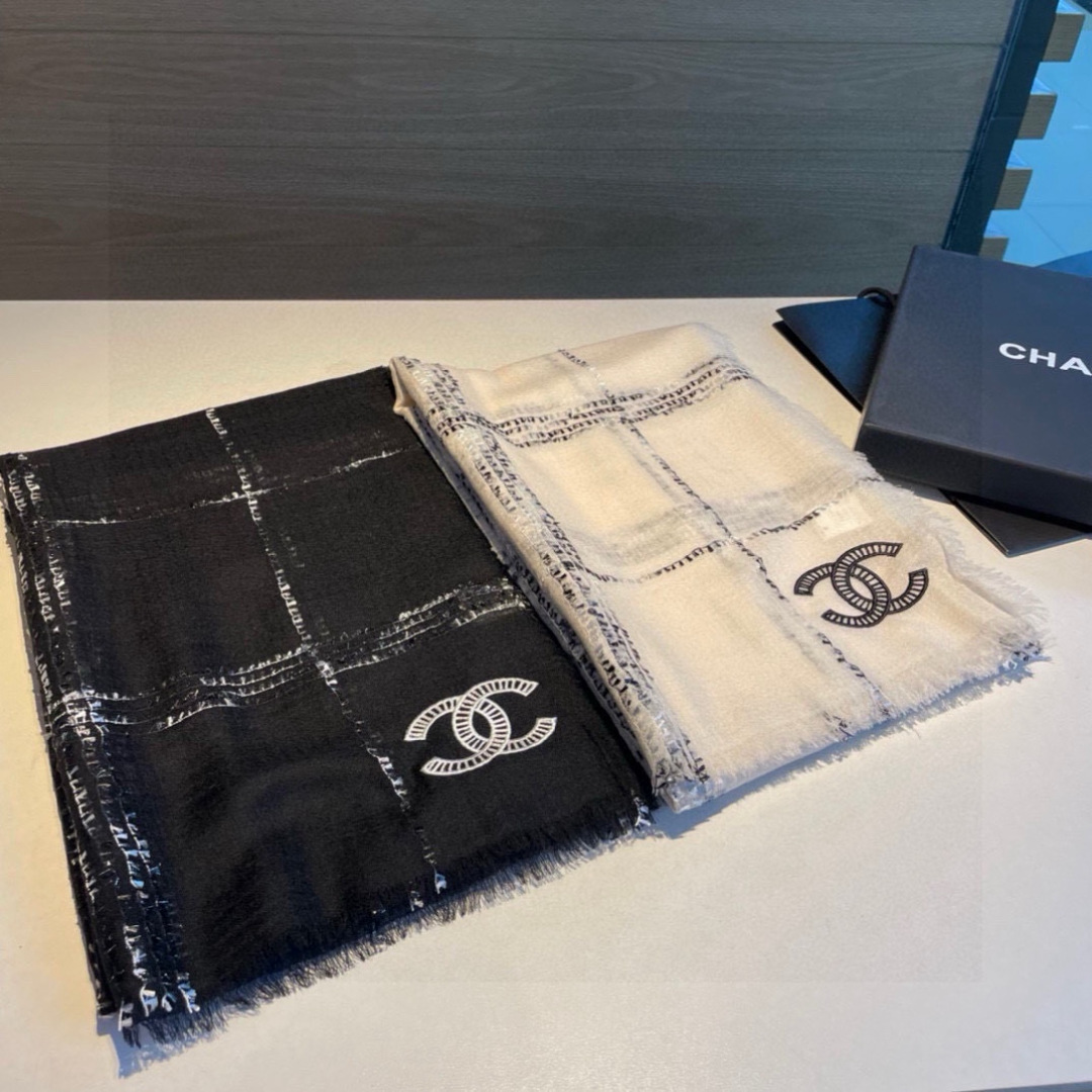 TOP CHANEL Cashmere Scarf 100*200cm - 2 Colors