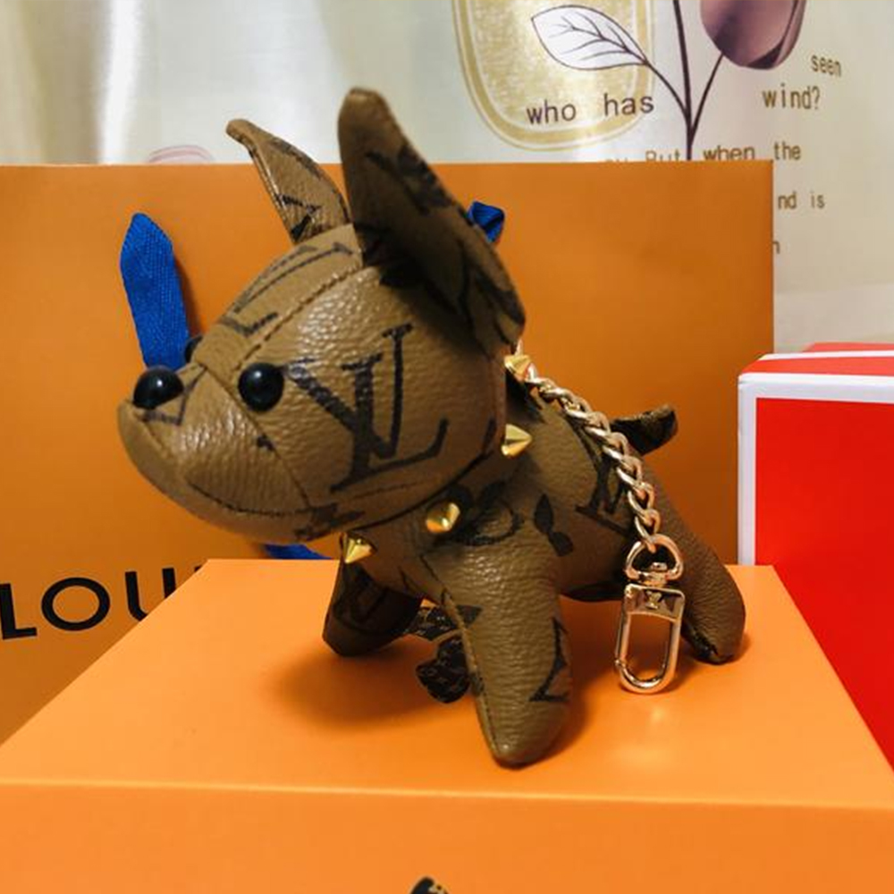 Old Flower French Bulldog Keychain Pendant （Replica）