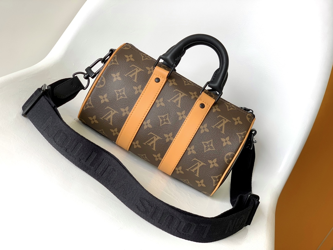 TOP Louis Vuitton LV Monogram Eclipse Reverse Keepall Bag 25cm-Brown