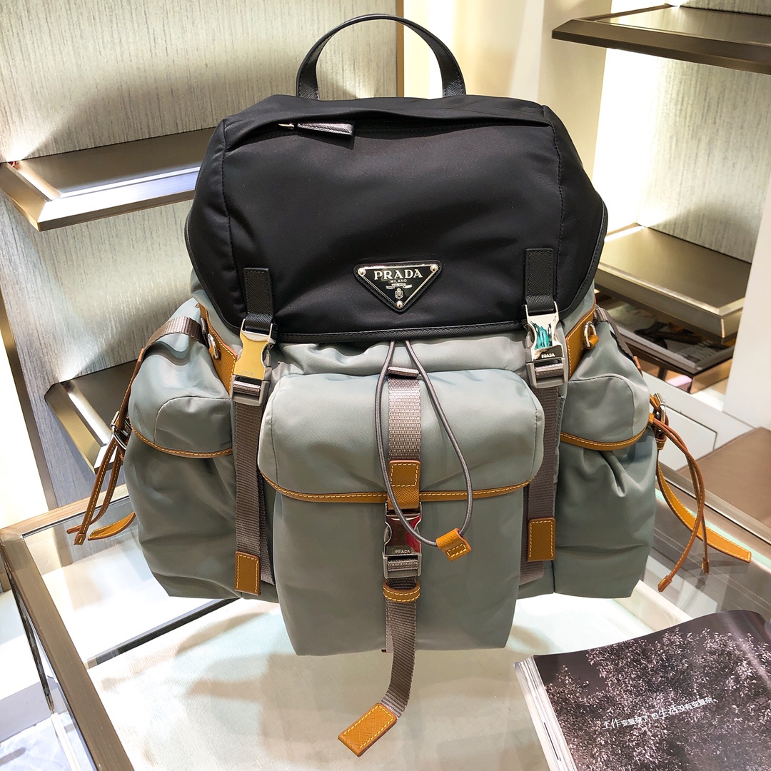 TOP PRADA Saffiano Fabric Backpack 27*45*17cm - 2 Colour