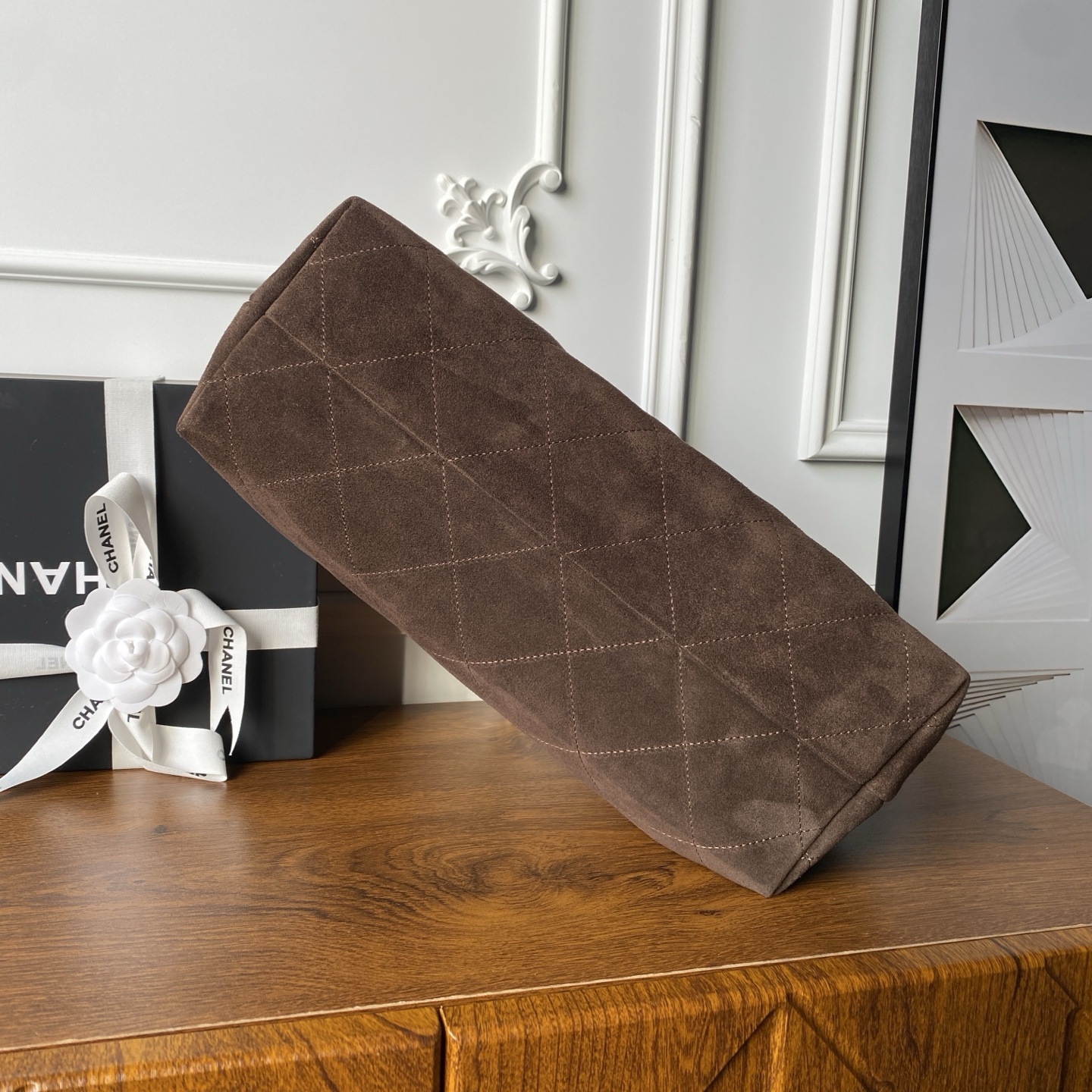 TOP CHANEL  26C  Hobo Bag Suede 29×35×13cm - Brown