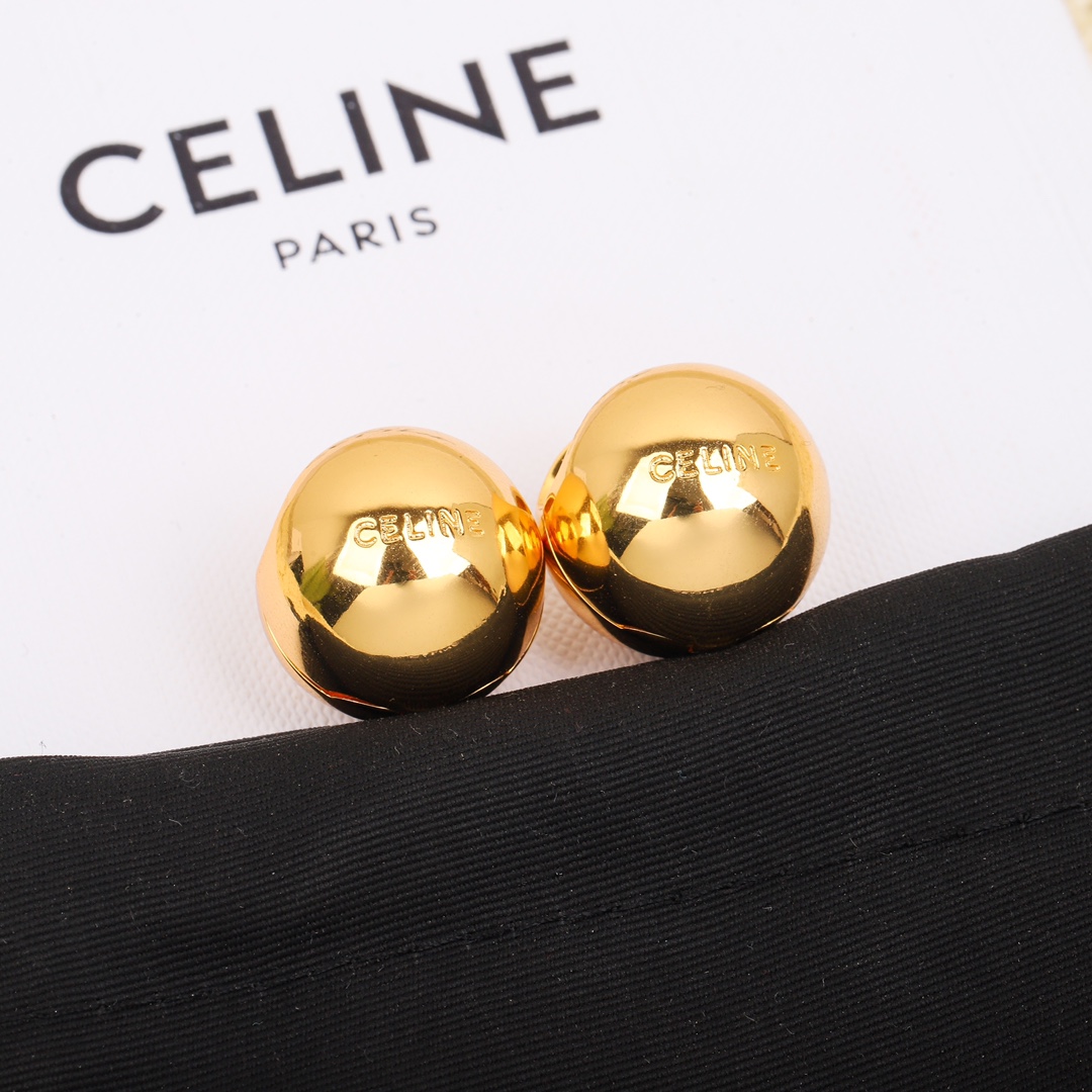 TOP CHANEL C Semicircle Metal Earrings