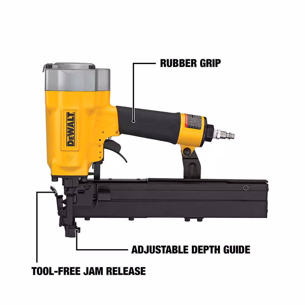 Corded Pneumatic 16-Gauge 1 in. Crown Lathing Stapler
