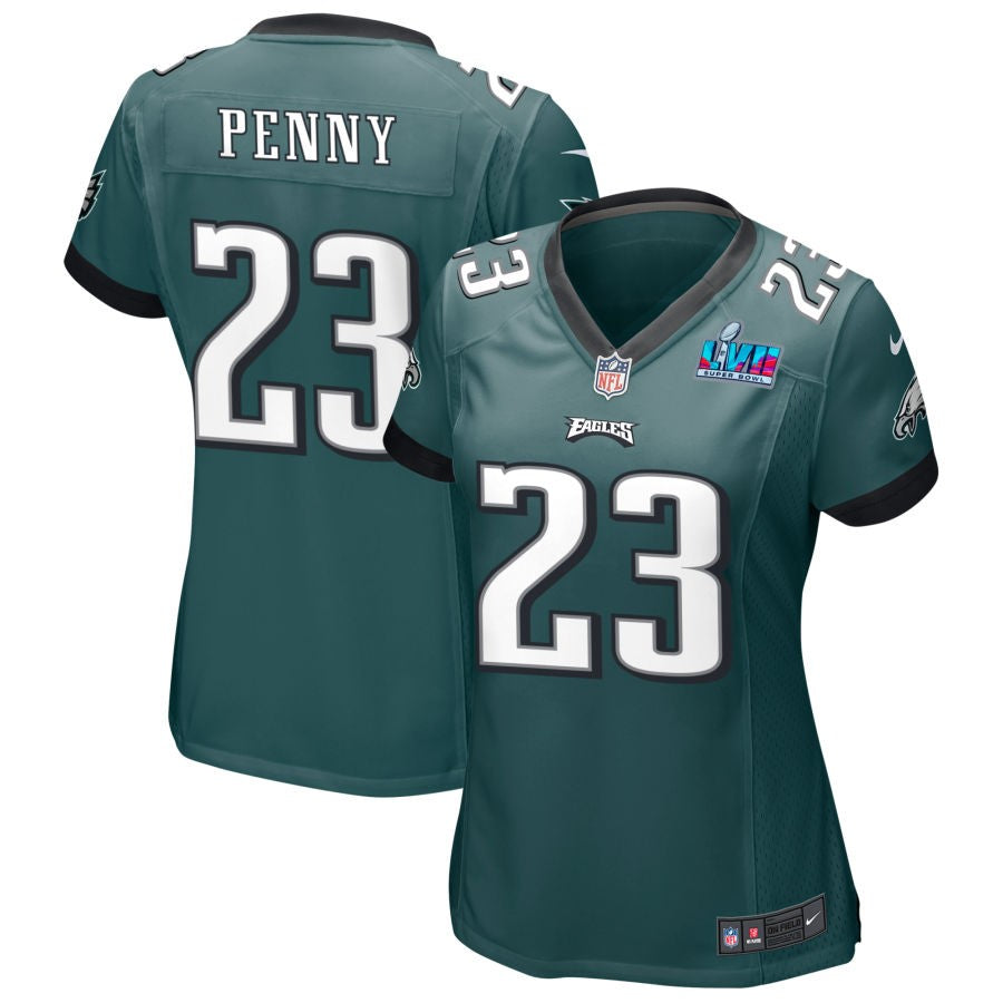 Rashaad Penny Philadelphia Eagles  Women's Super Bowl LVII Game Jersey - Midnight Green