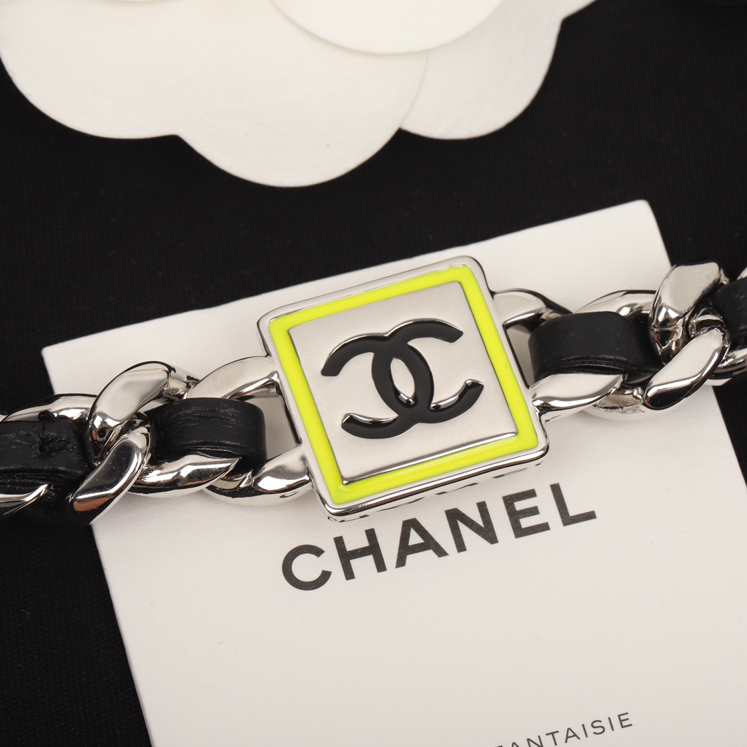 TOP CHANEL CC Choker Necklace-Black