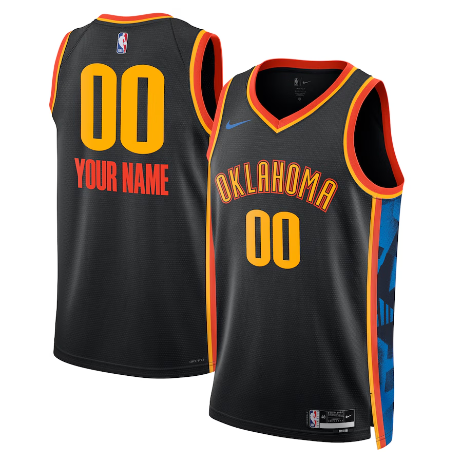 Unisex Oklahoma City Thunder Black 2024/25 Custom Swingman Jersey - City Edition