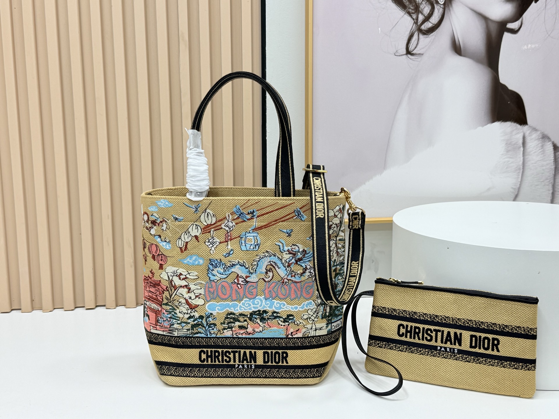 TOP Christian Dior  Book Tote Bag - 34*32*12.5cm/22*26.5*11.5cm - Yellow