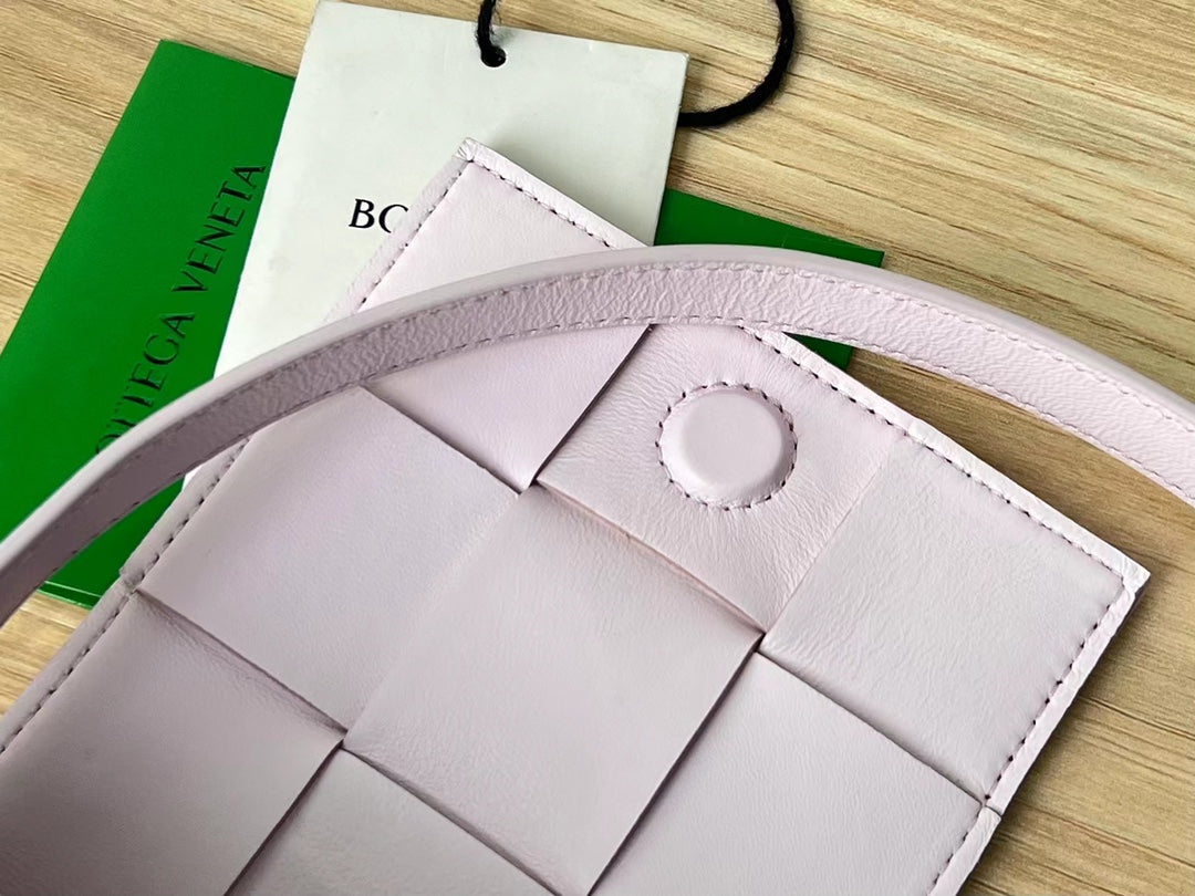 TOP Bottega Veneta BV Mini Padded Cassette Leather Bag - Light Pink