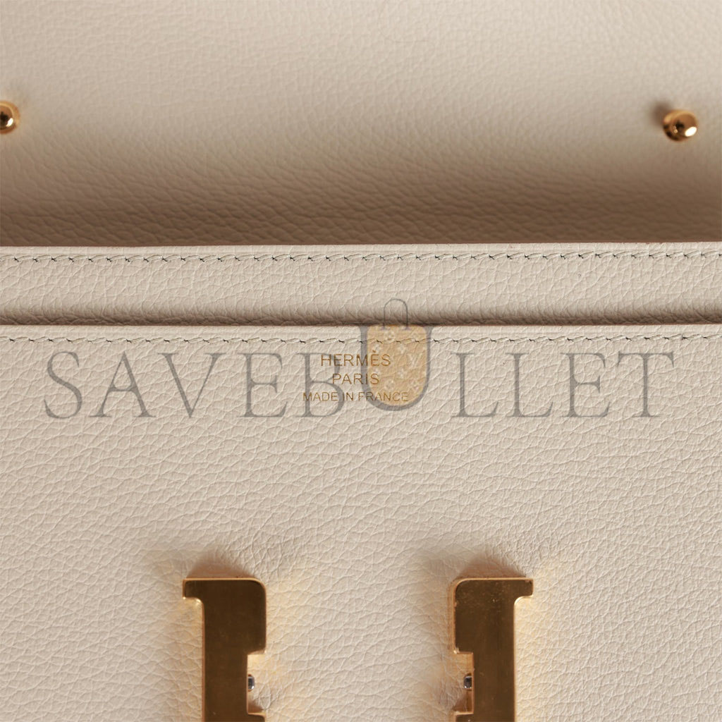 HERMES CONSTANCE WALLET TO GO BETON EVERCOLOR GOLD HARDWARE (20*11*4cm)
