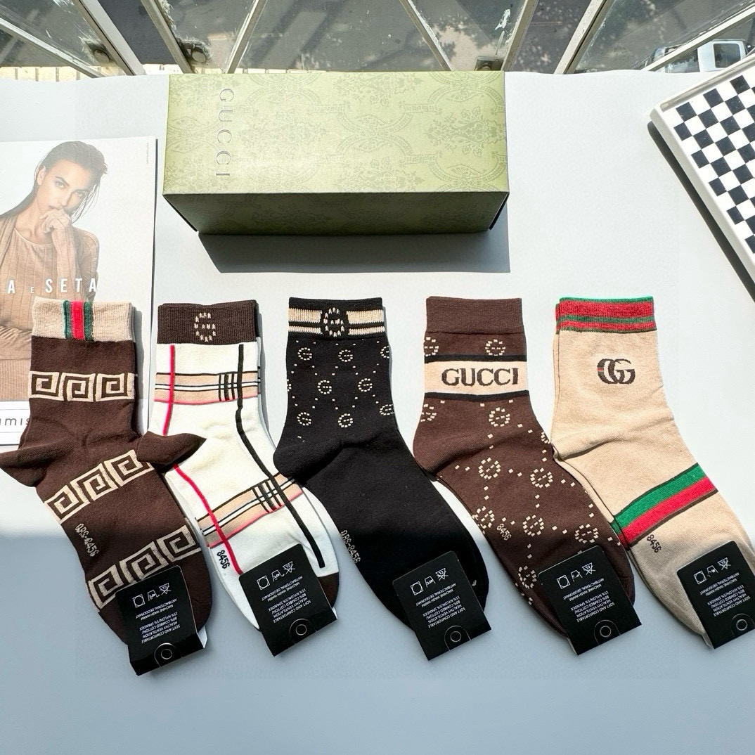 TOP GUCCI Socks - 5 Pieces as a Set