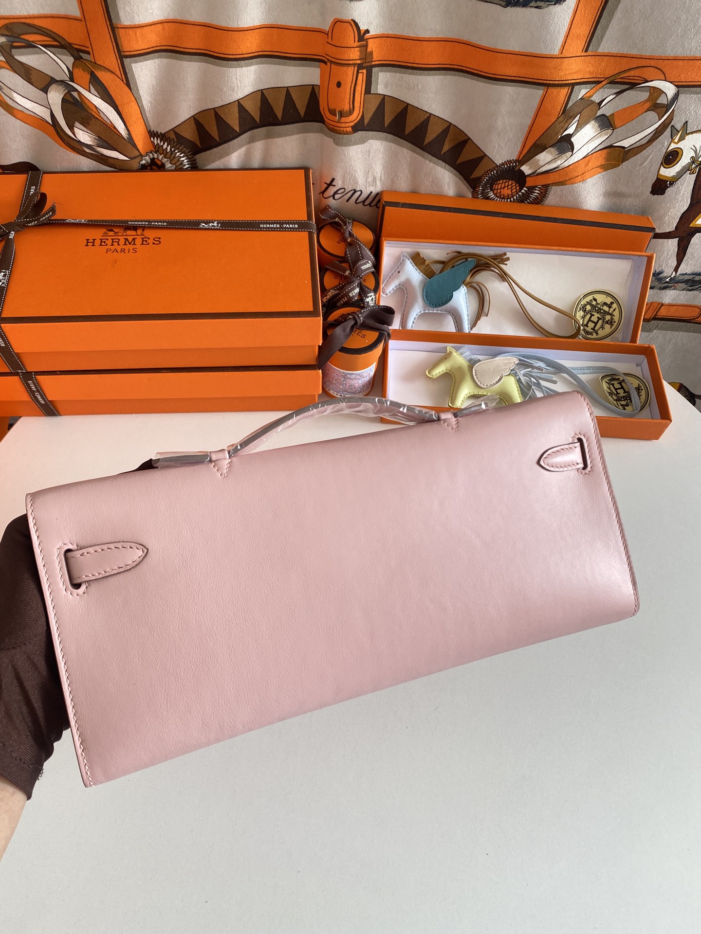TOP HERMES Kelly Cut Epsom 31CM - Pink - GHW&SHW