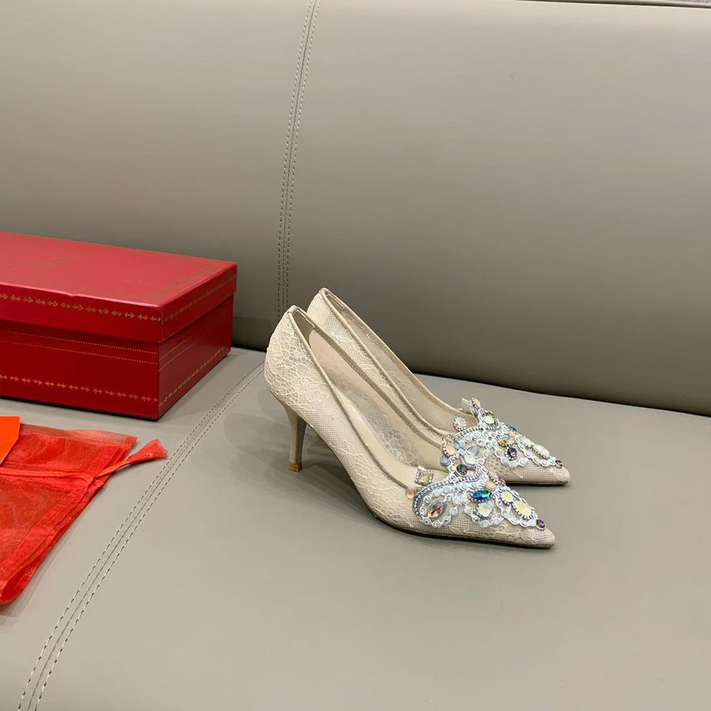 Rene Caovilla Cinderella Crystal High Heels (Replica)