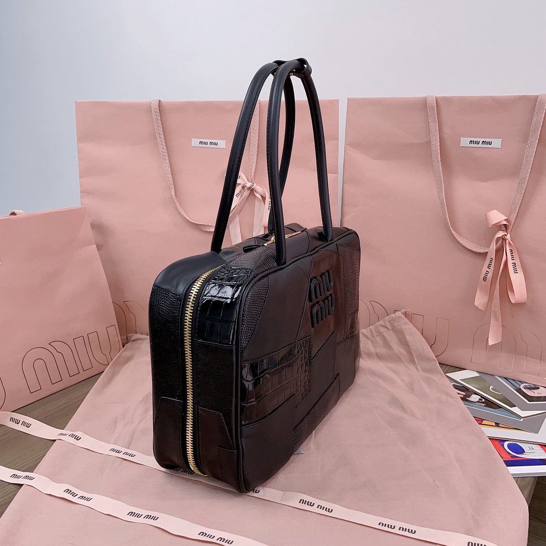 TOP Miu Miu Spliced Brief Case Bag - 2 Colour