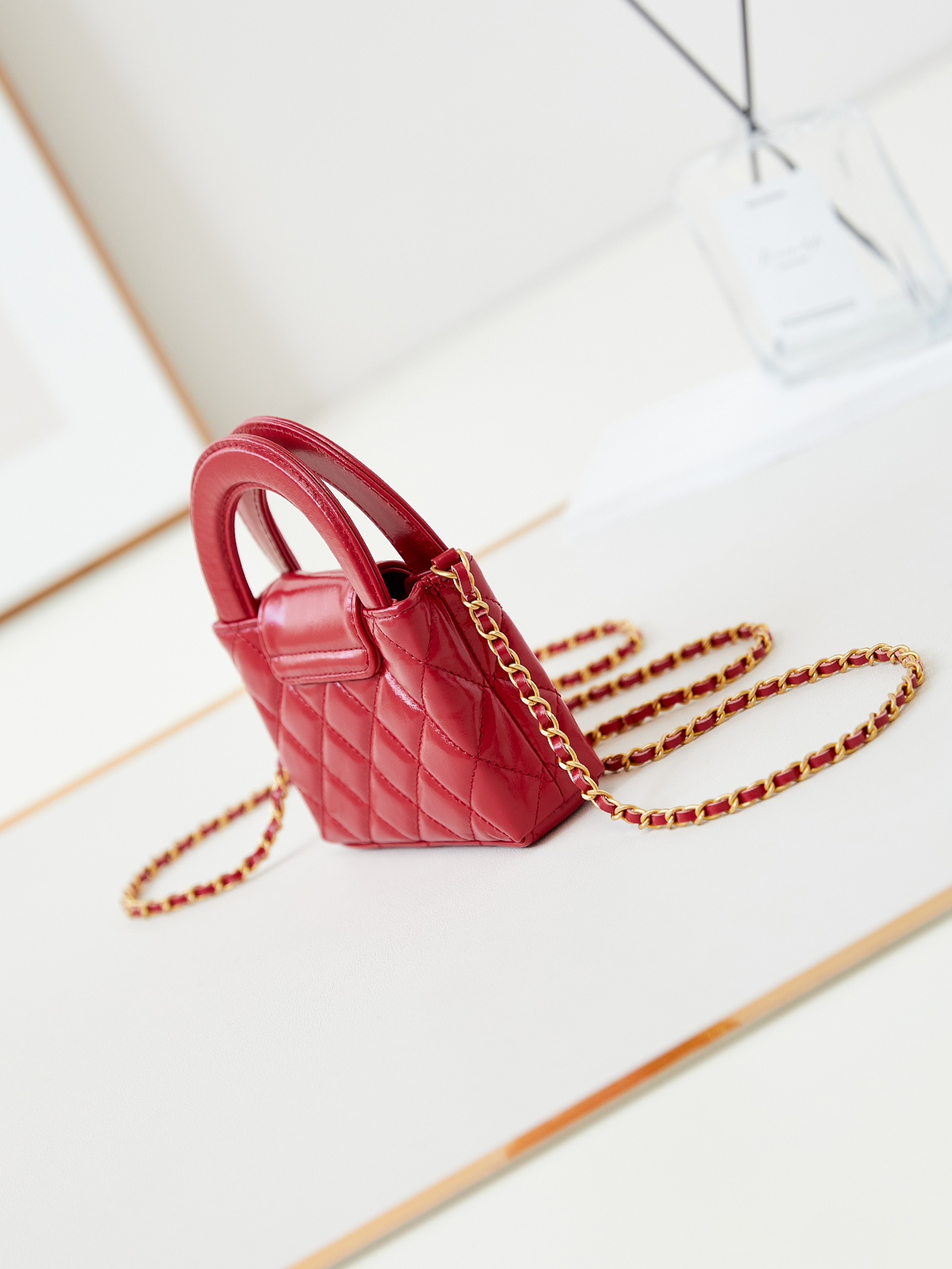 TOP CHANEL Kelly Chain Bag 8.3x12.5x4 cm - Red