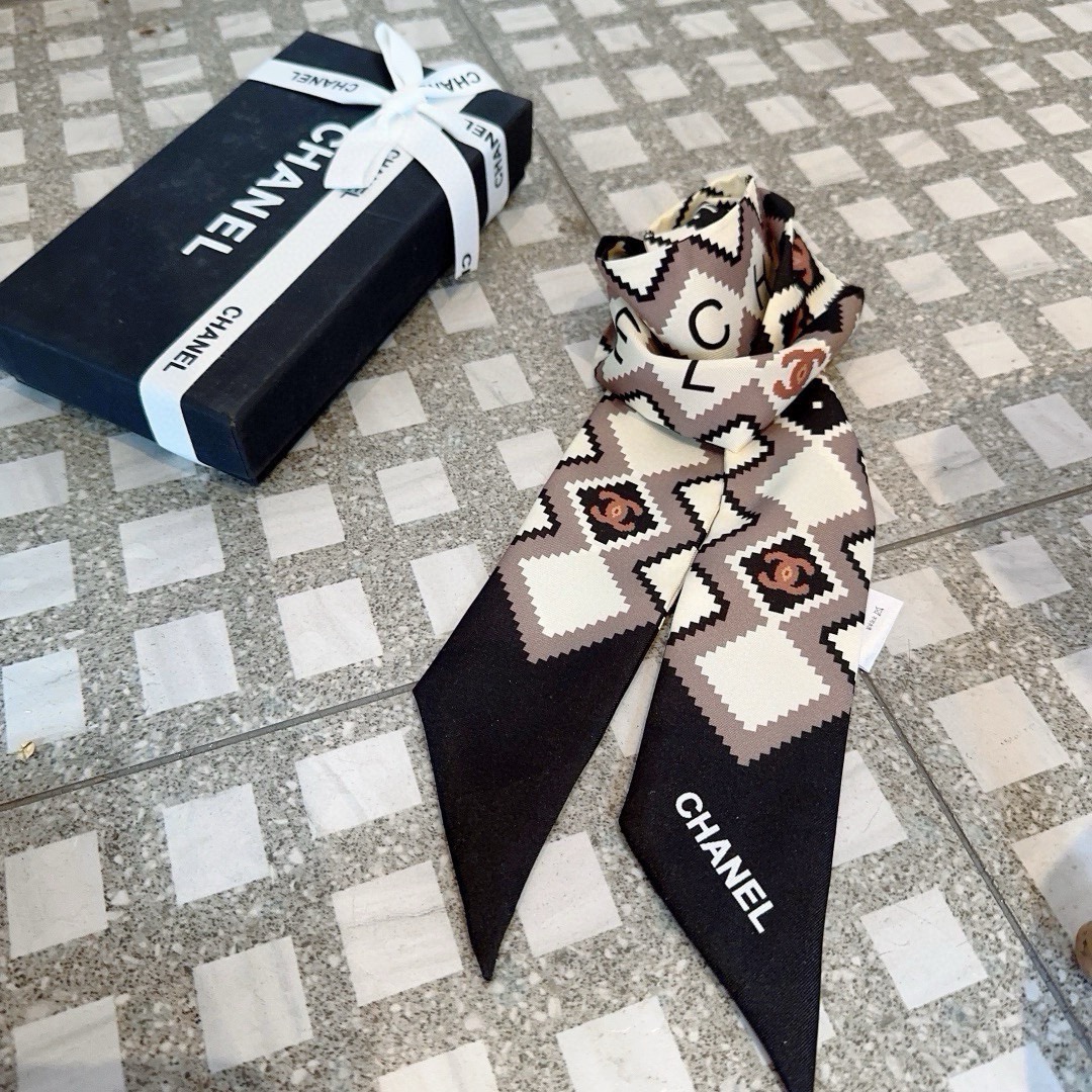 TOP CHANEL Twilly Scarf 120x6 cm - 3 Color
