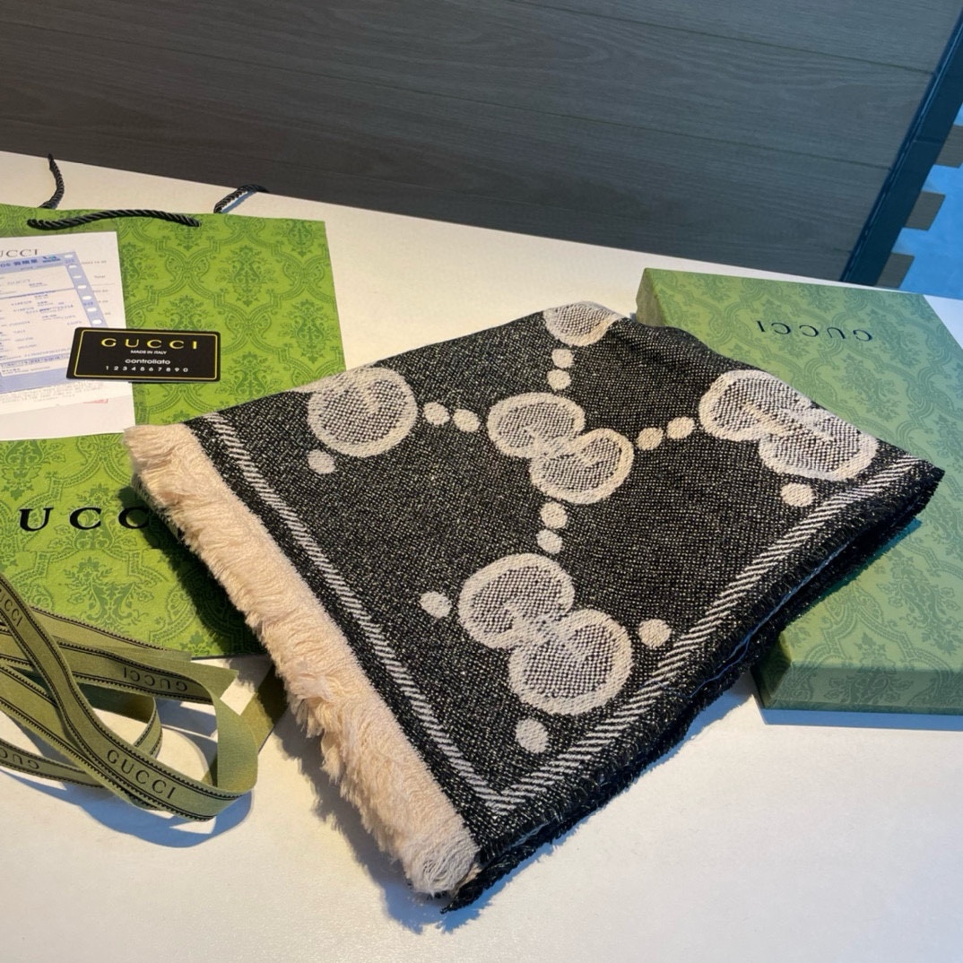 TOP GUCCI Cashmere Scarf 45×190cm - 2 Colors