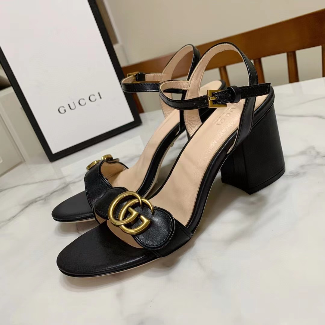 TOP GUCCI G*G Sandal  Heels - Black