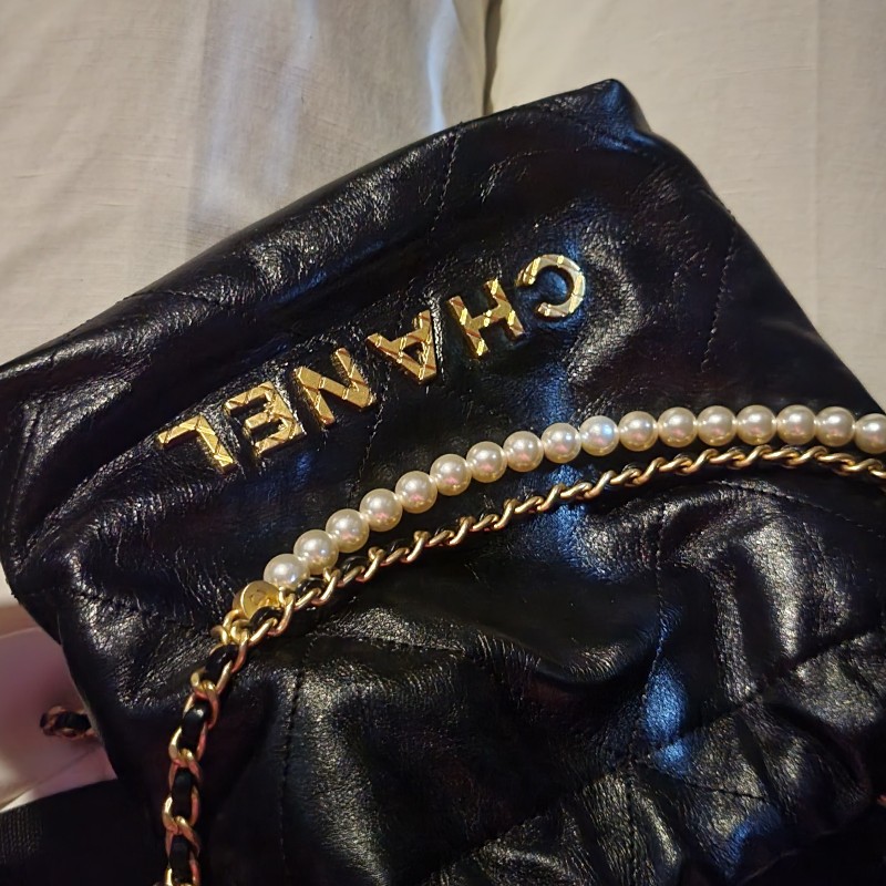 CHANEL Mini 23S Shiny Calfskin with Pearl Handbag AS3980(Replica)
