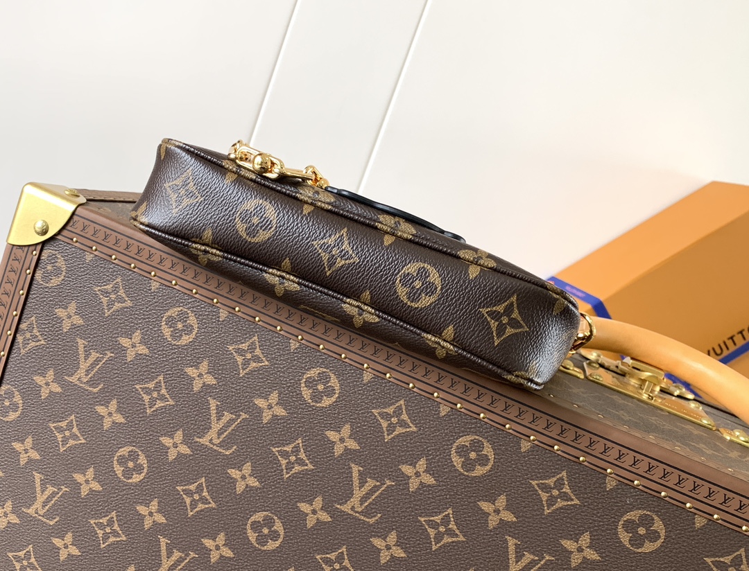 TOP Louis Vuitton LV Monogram Pochette Accessories Bag 13x4x22cm - Brown