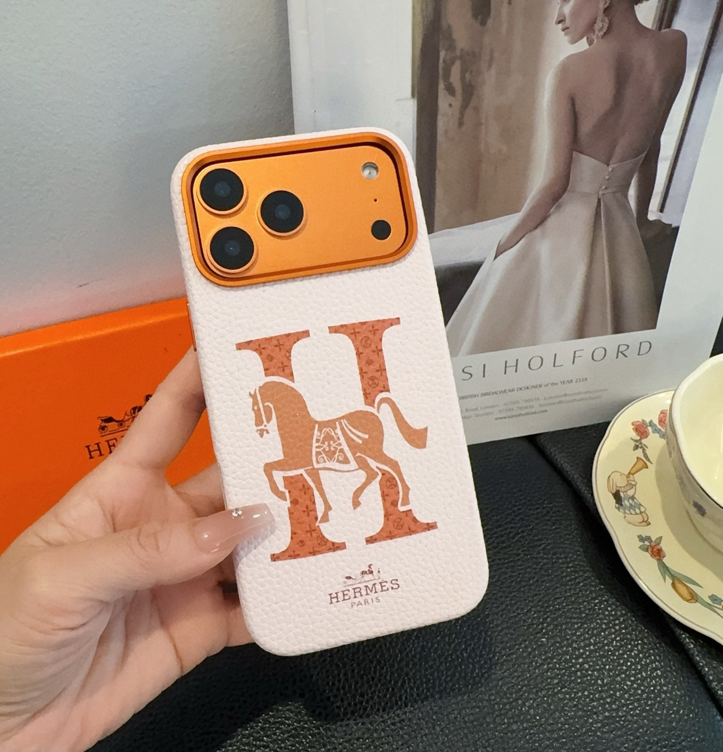 TOP HERMES Iphone Phone Case - Beige