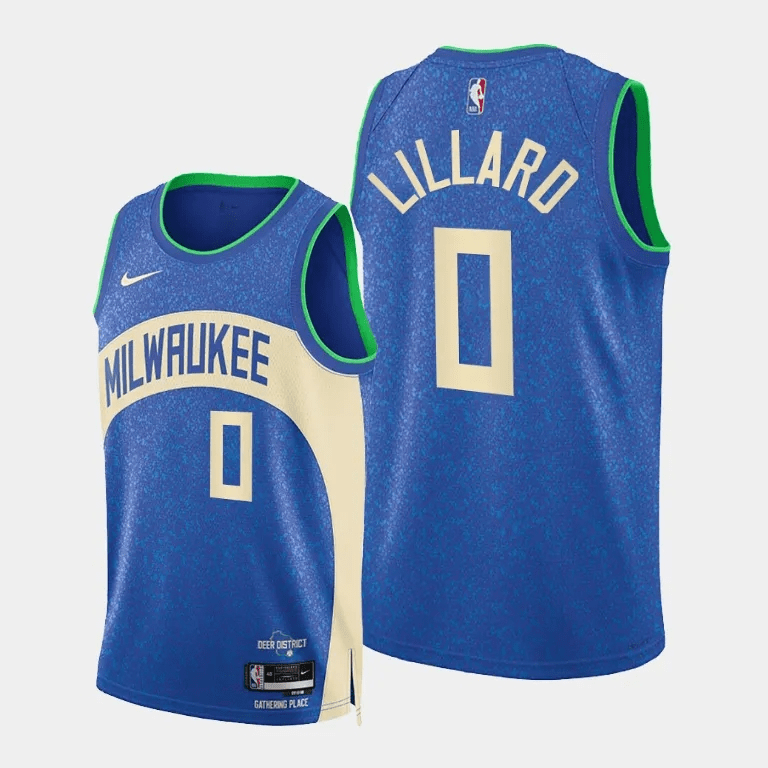 Damian Lillard Milwaukee Bucks City Edition2023-2024 season Jersey