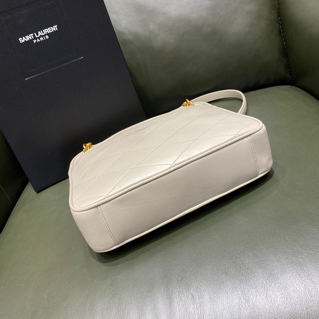 TOP Yves Saint Laurent YSL Small Le Maillon Chain Bag - Cream