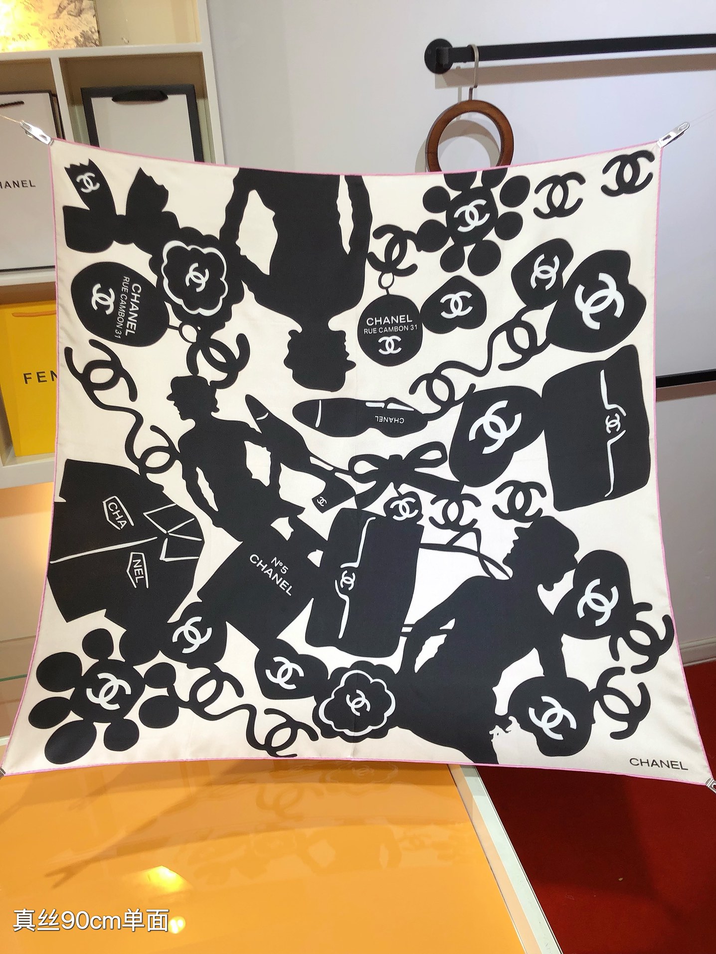 TOP CHANEL Silk Scarf 90 x 90 cm-2 Colors