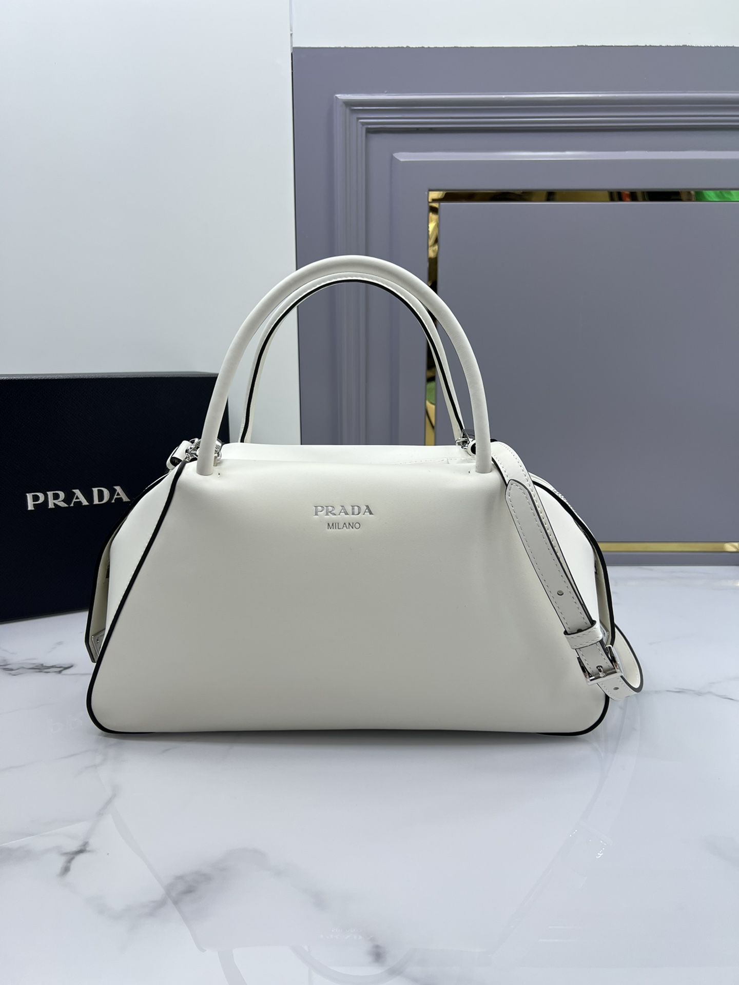 TOP PRADA Medium Bowling Ball Bag 31x16x13.5cm - Five Colors