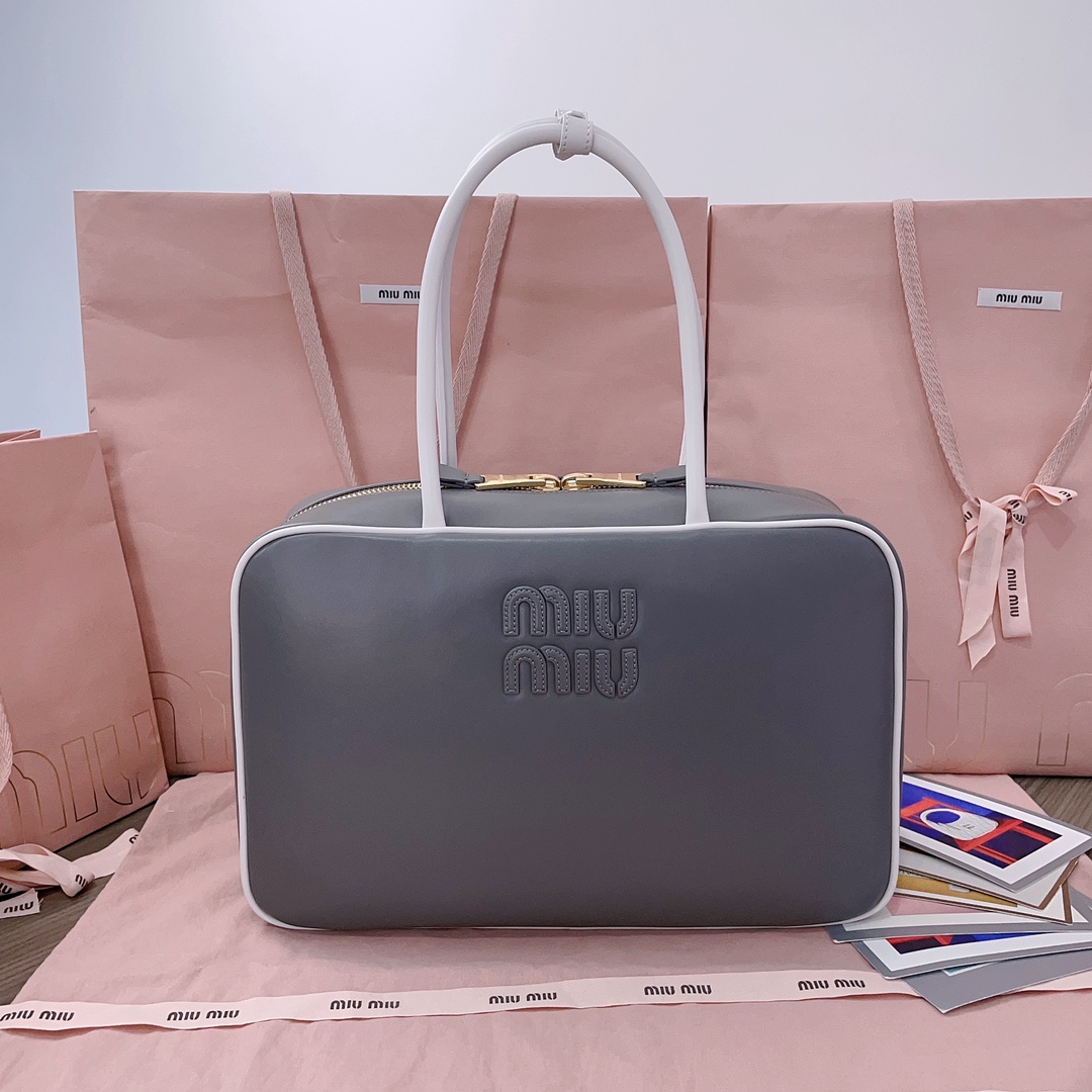 TOP Miu Miu Cow Leather Handbag 34x23x10cm - 3 Colour