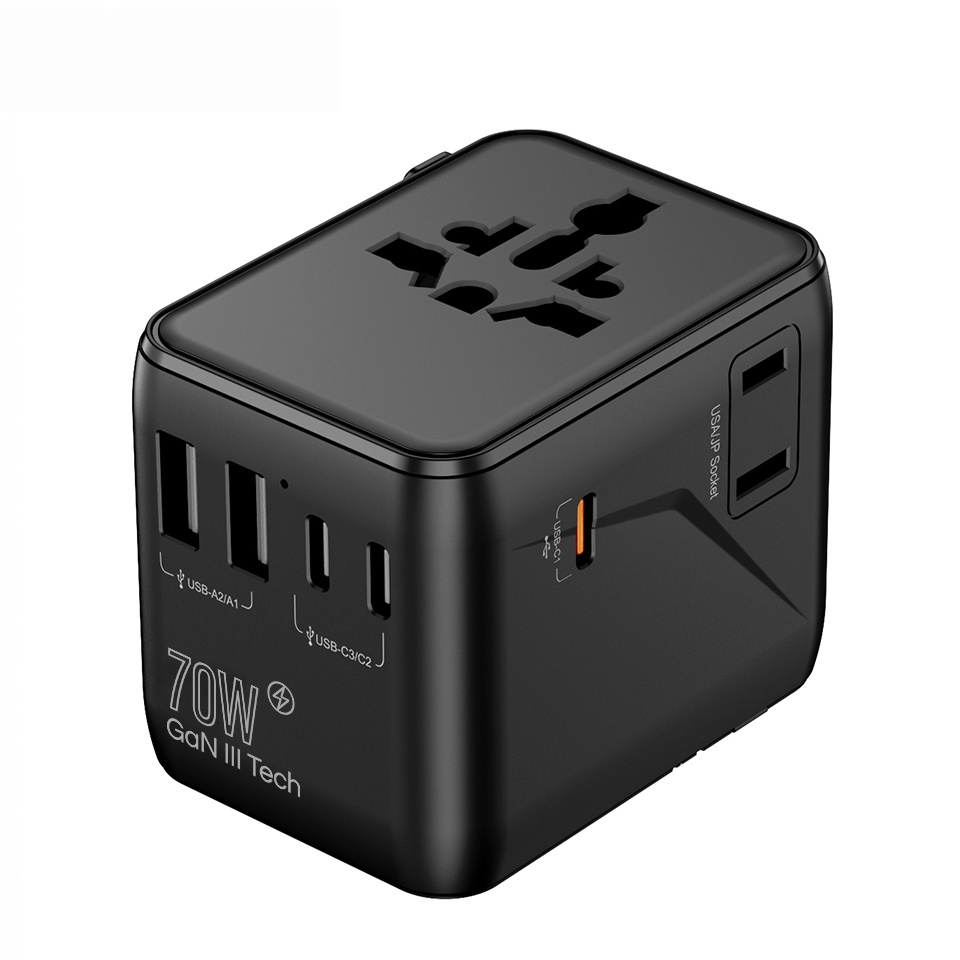 Universal Travel Charger Adapter 70w Pd Fast Charger Electrical International Power Adapter Plug for Laptop Worldwide