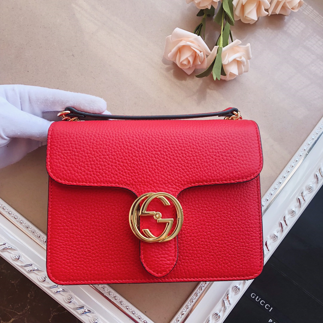 Gucci Litchi Pattern Crossbody Bag(Replica)