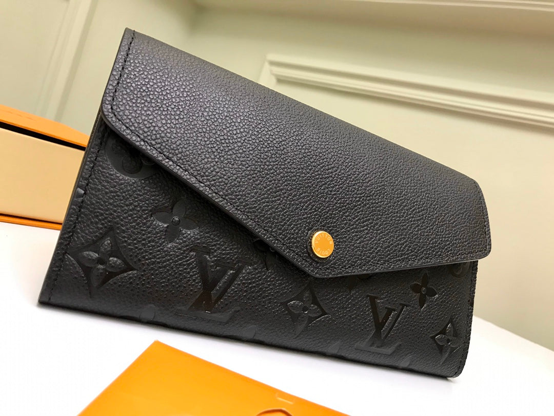TOP Louis Vuitton LV  Sarah Empreinte Wallet 19 x 10 x 2 cm- Black