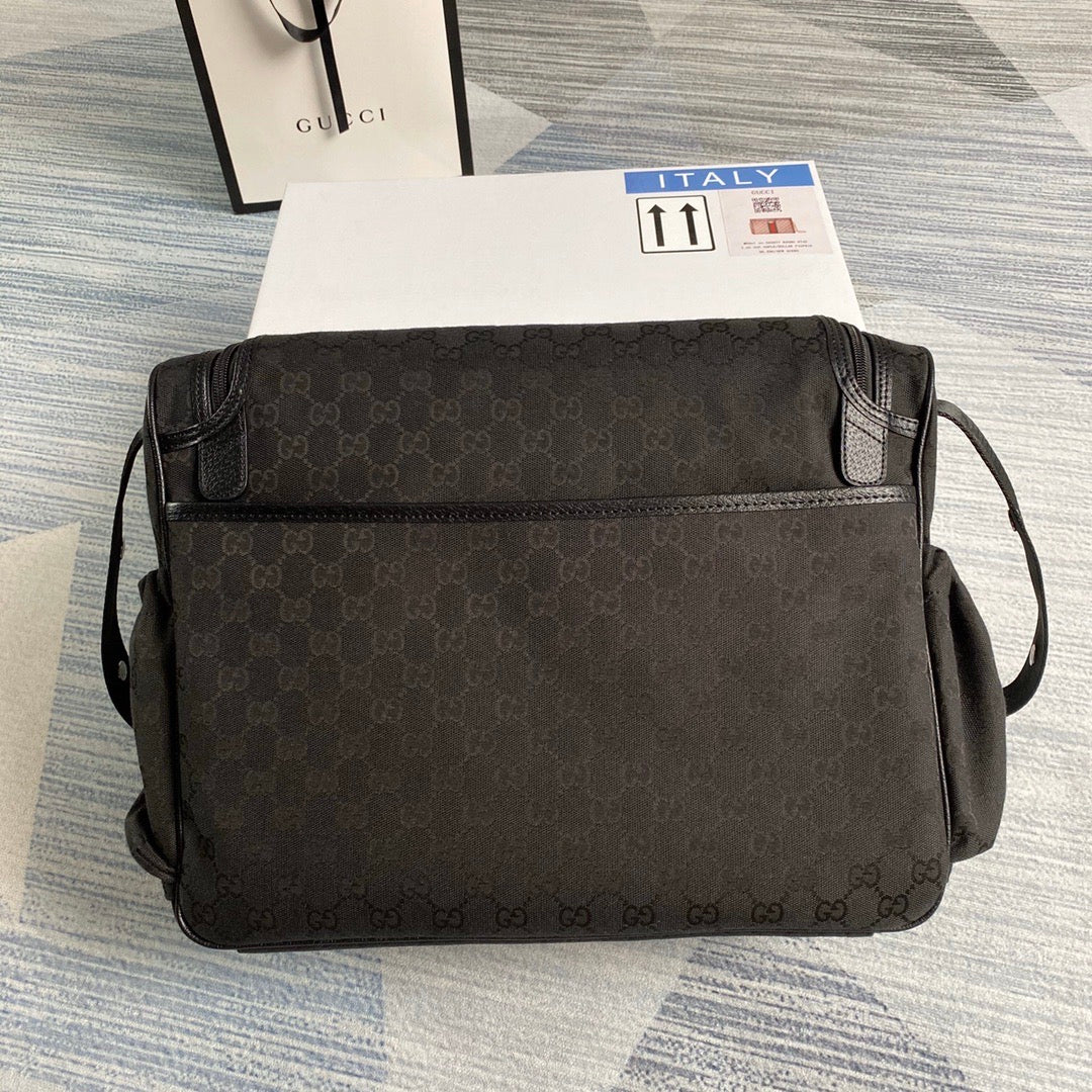 TOP GUCCI G*G Canvas Diaper Bag - Black