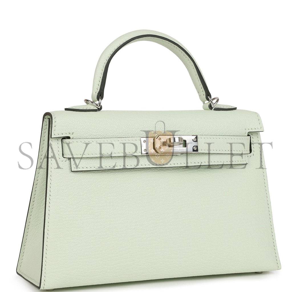 HERMES MINI KELLY CHEVRE PALLADIUM HARDWARE (19*12*5.5cm)