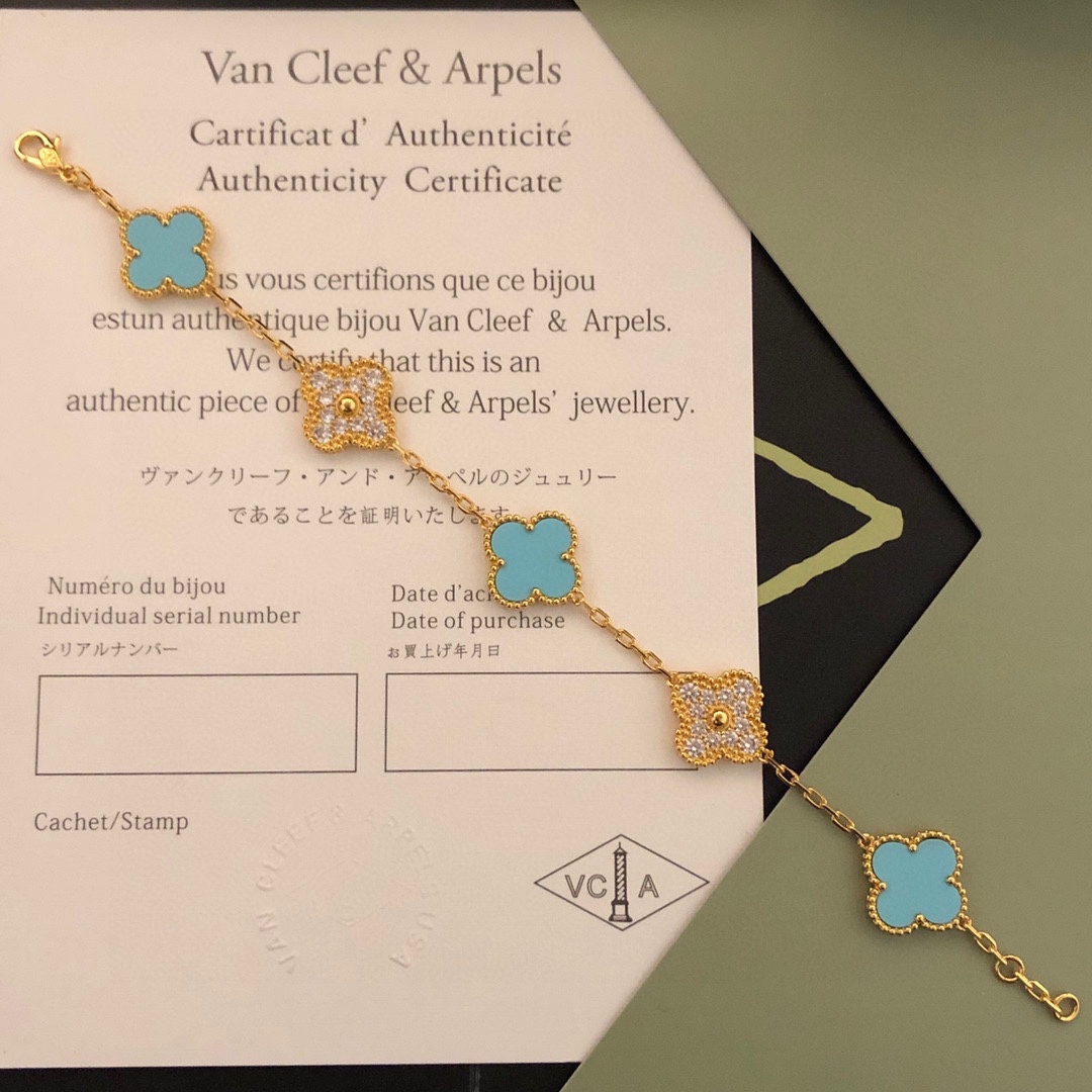 TOP Van Cleef & Arpels Vintage Alhambra 5 motifs Bracelet/Necklace/Earrings